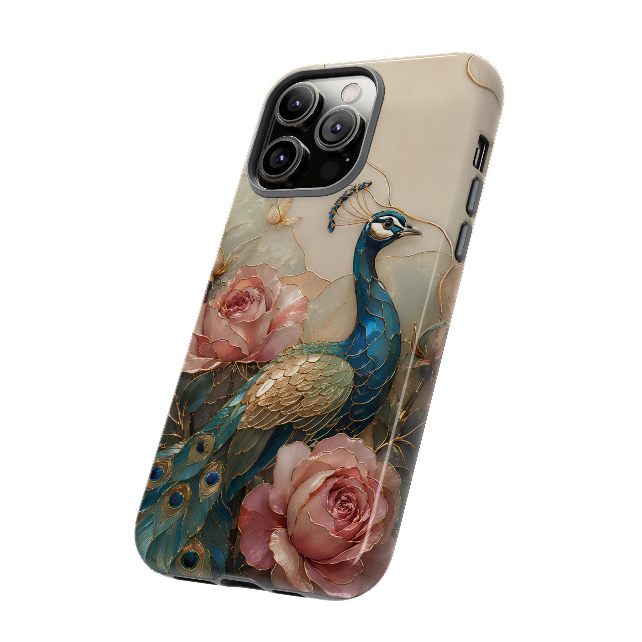 Peacock & Rose iPhone Case | Vintage Floral iPhone Case