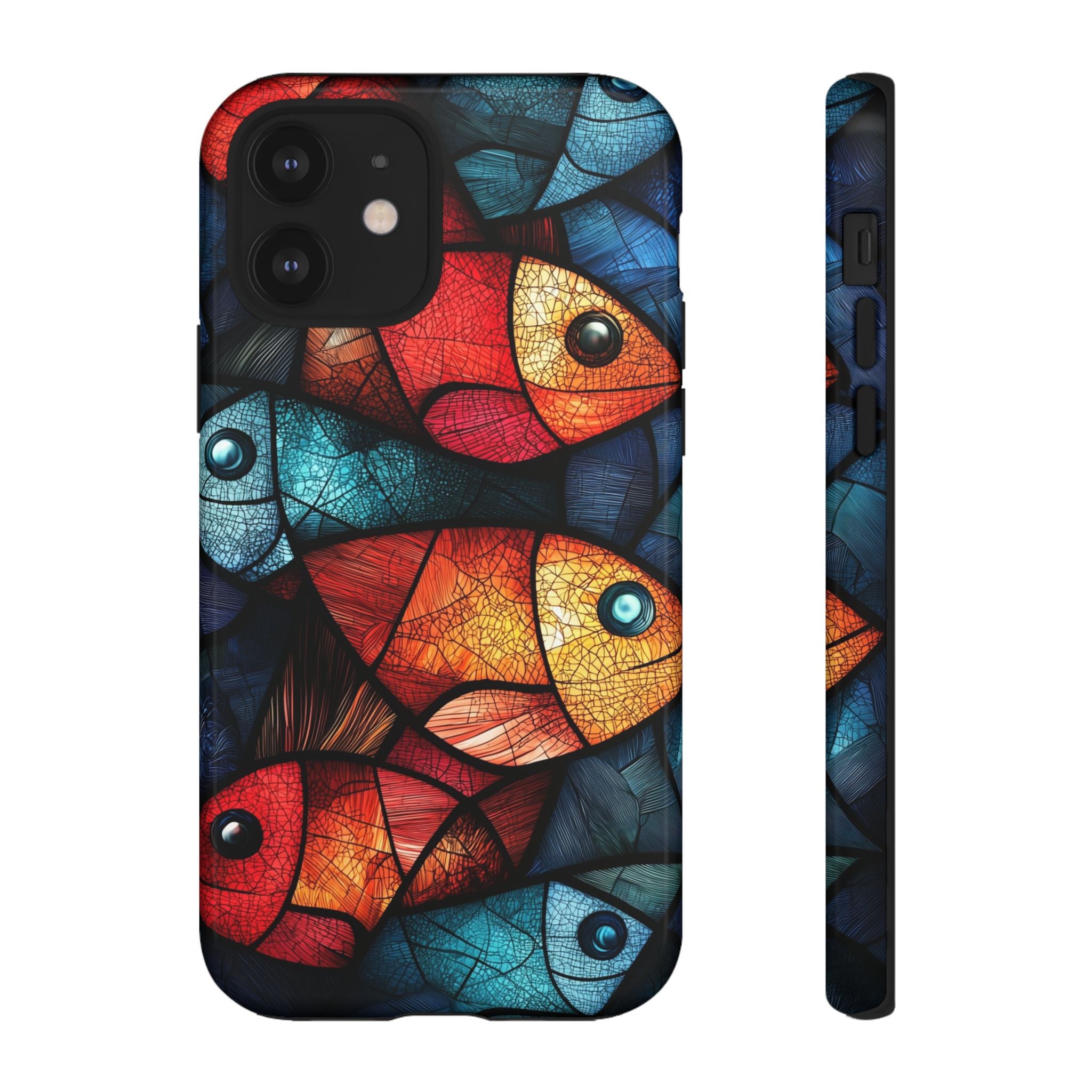 Fish Mosaic Tough iPhone Case — Colourful Artistic Fish Pattern
