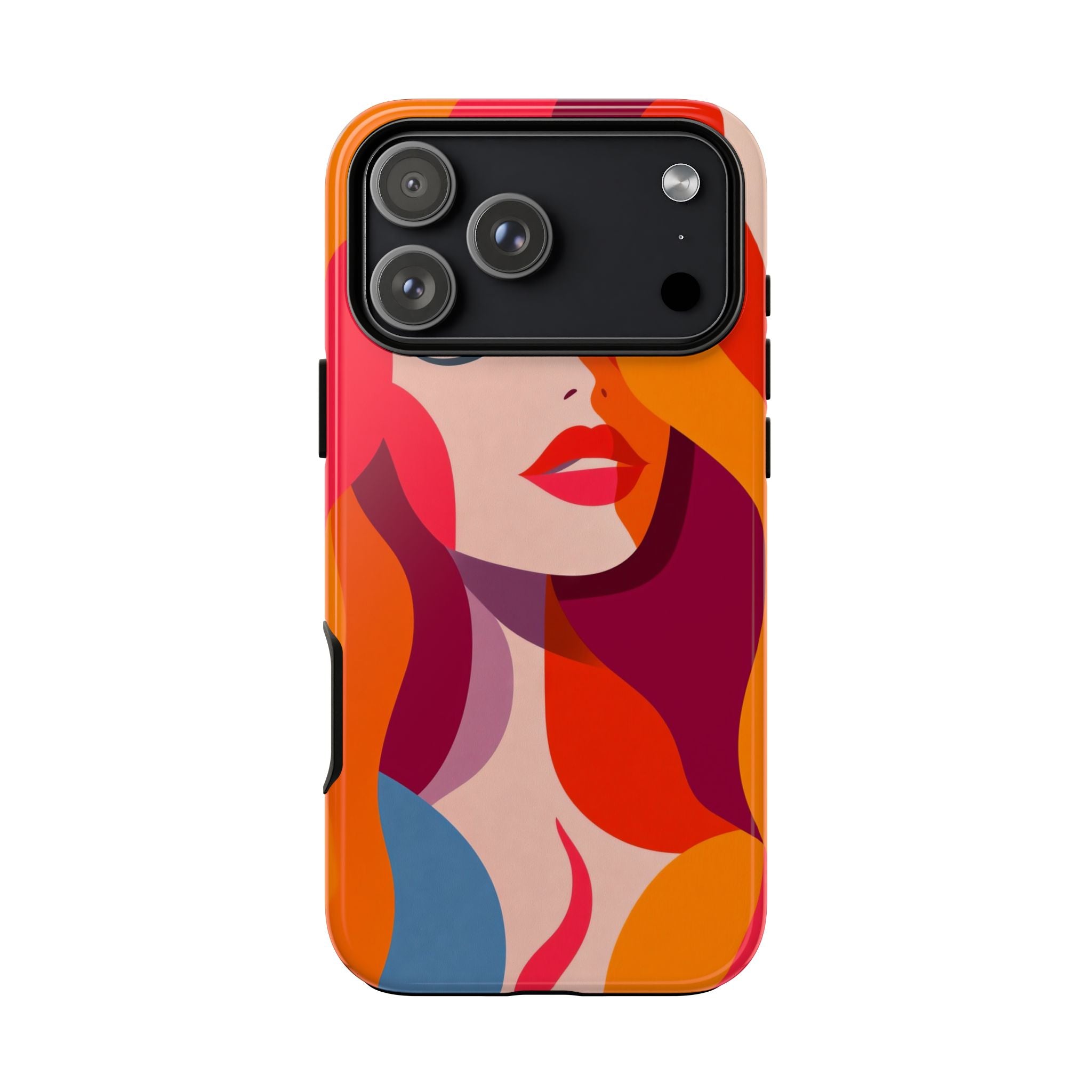 Retro Pop Art Woman iPhone Case | Bold Colourful Abstract Portrait