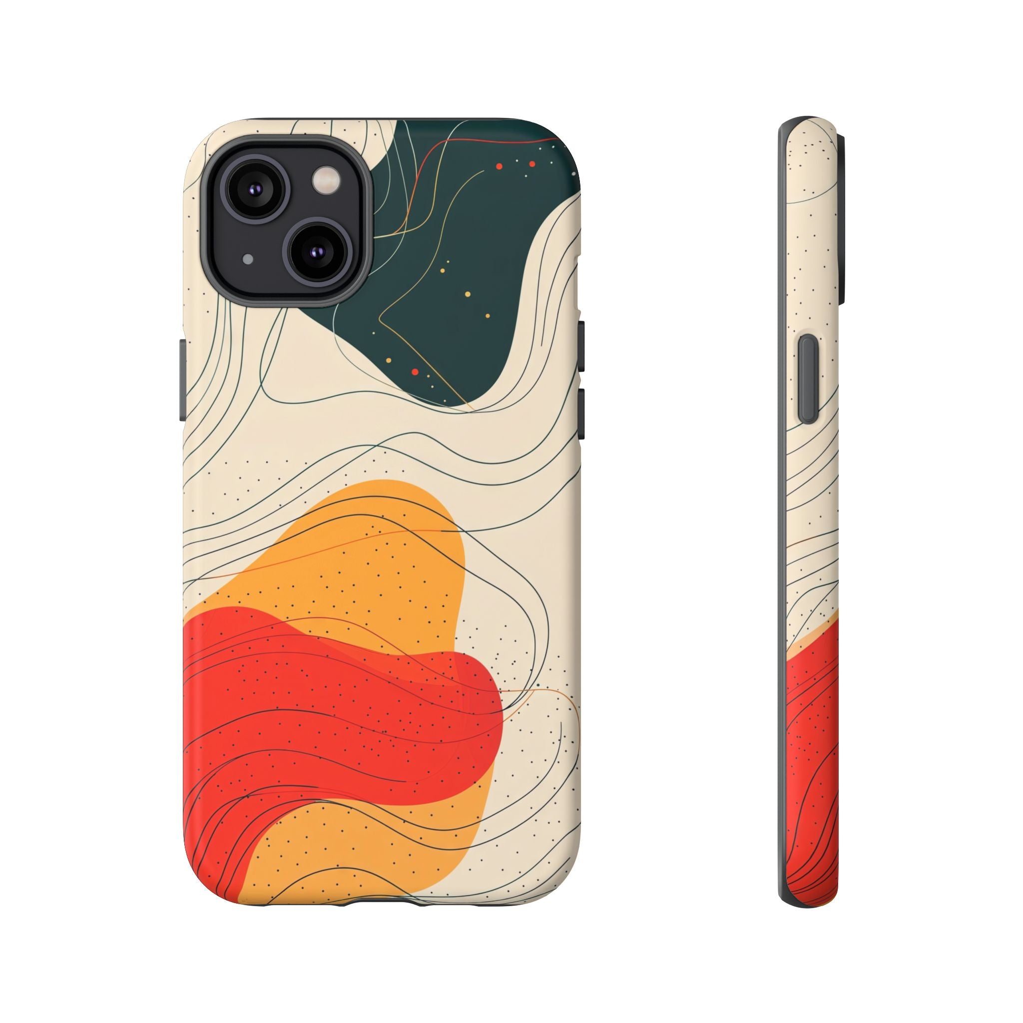 Abstract Retro Waves iPhone Case | Colourful Modern Art