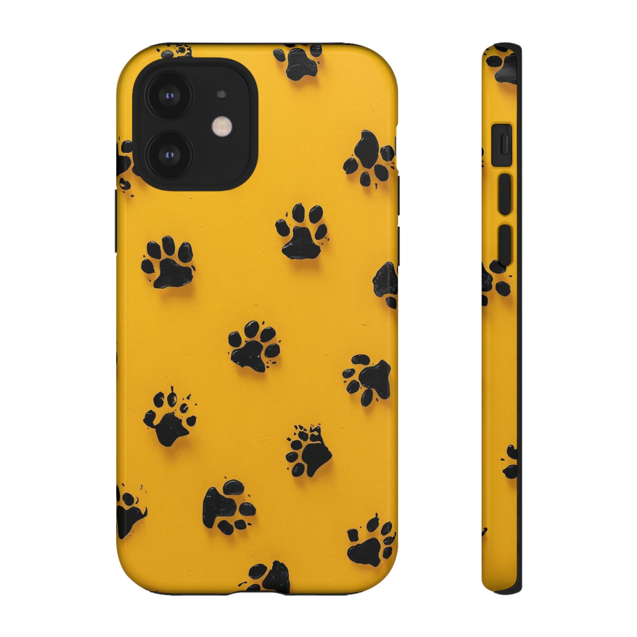 Yellow Paw Print Tough iPhone Case — Protective Dog & Cat Lover Cover