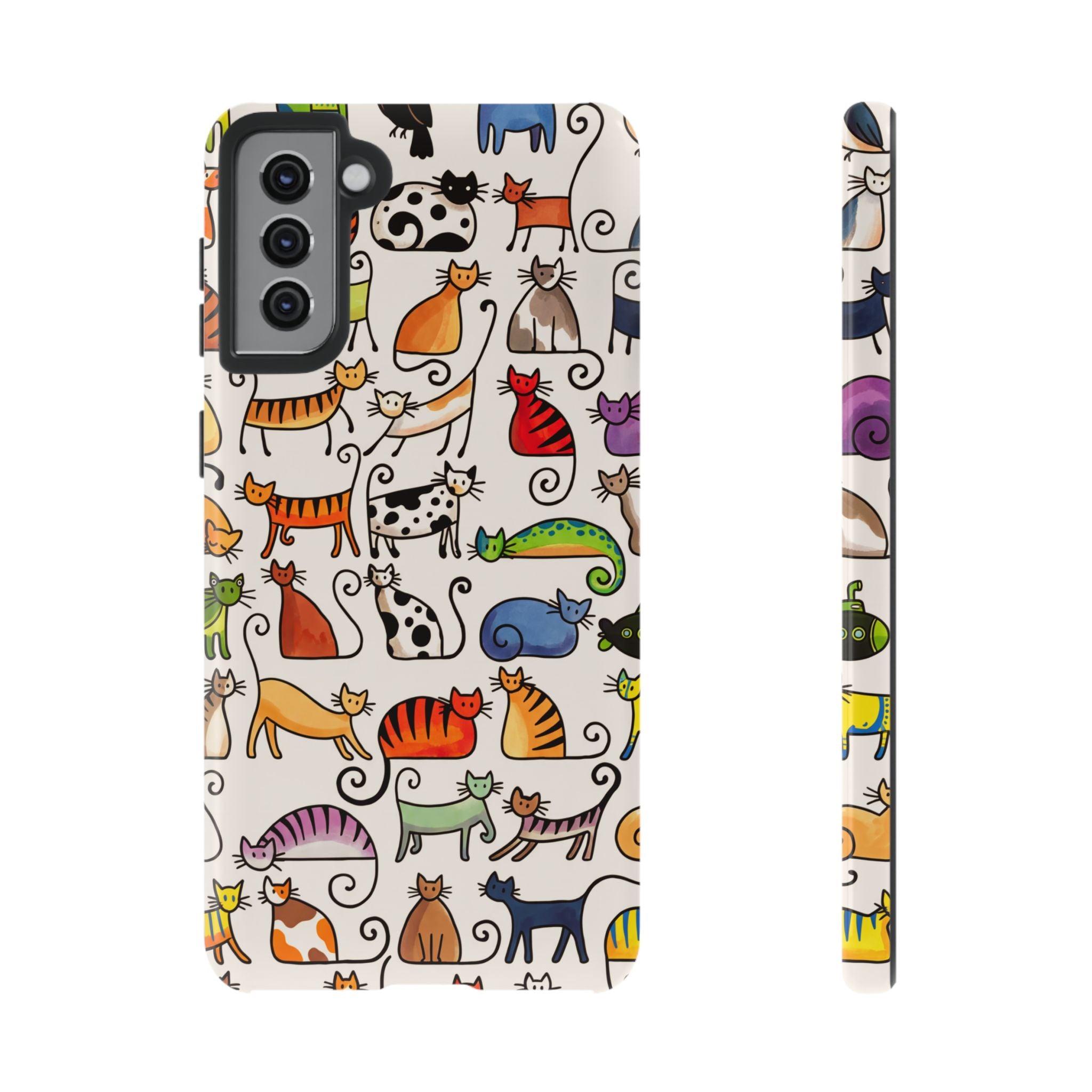 Cat Pattern Tough Samsung Galaxy Case | Colourful Cartoon Cats