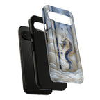 Dragon Stained Glass Google Pixel Case — Blue Winter Forest Protective Cover