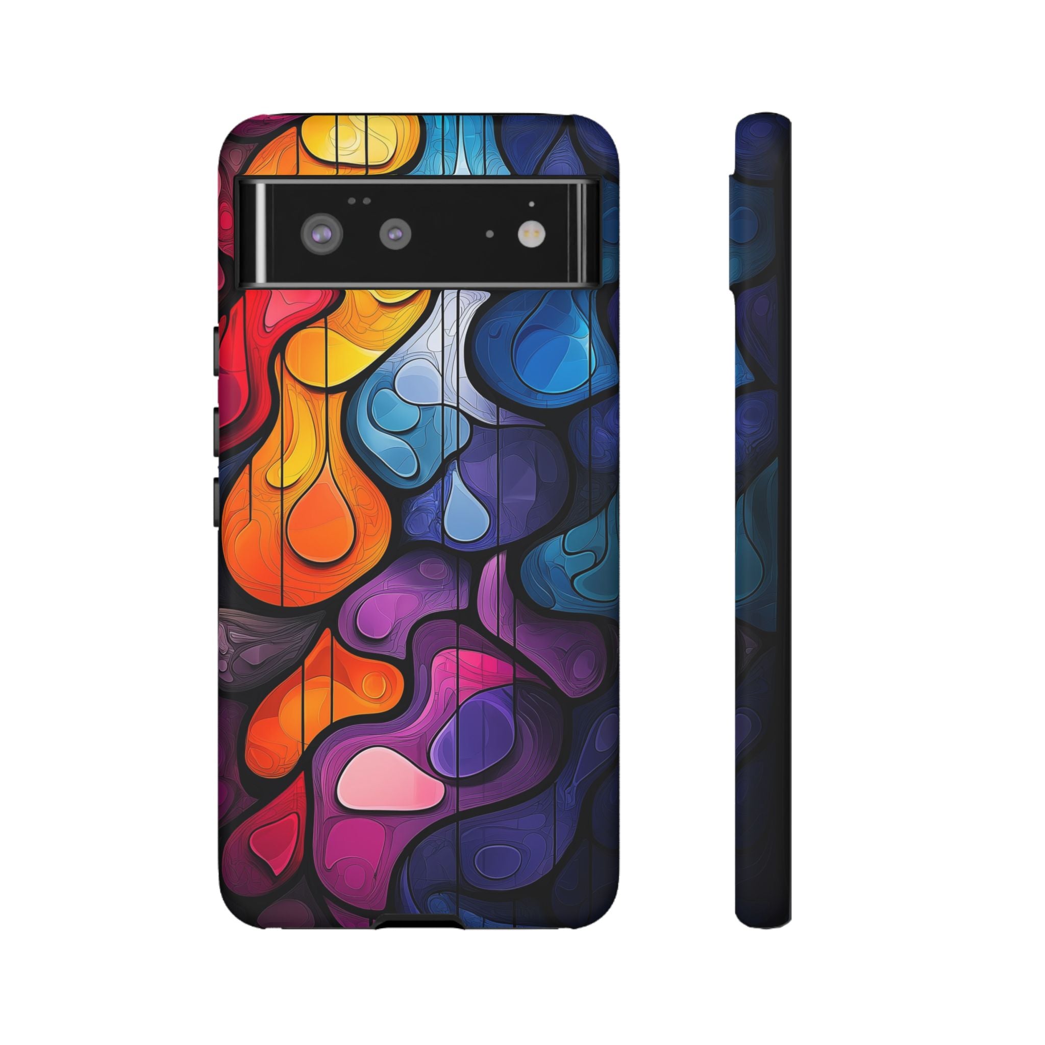 Abstract Colourful Drop Google Pixel Case — Vibrant Stained-Glass