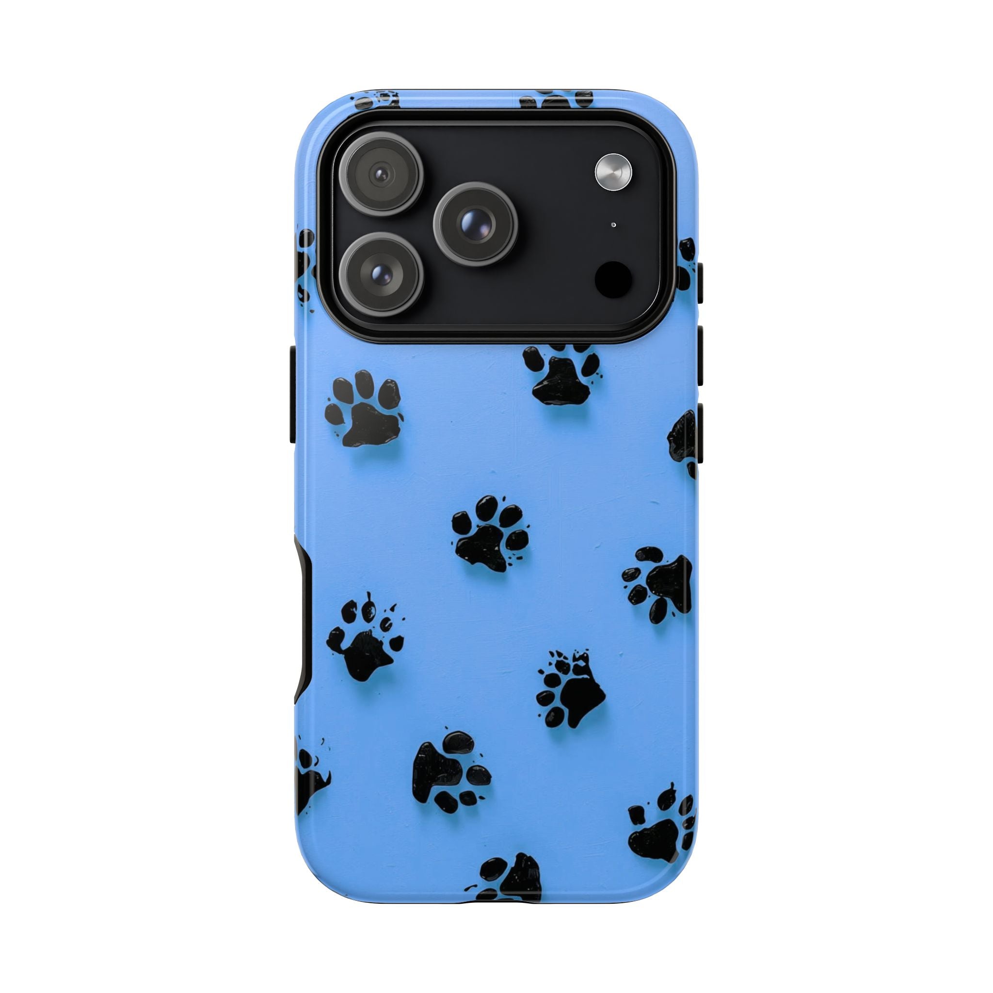 Blue Paw Print Tough iPhone Case — Protective Dog & Cat Lover Cover