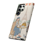 Paris Cafe Samsung Galaxy Phone Case | Cute Vintage Eiffel Tower Travel