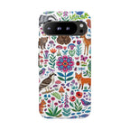 Wild Garden Google Pixel Phone Case | Cute Forest Animals Floral Pattern Tough Case