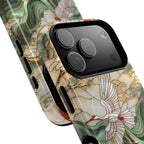 Custodia rigida MagSafe per iPhone Crane &amp; Waves | Custodia protettiva ispirata all'arte giapponese