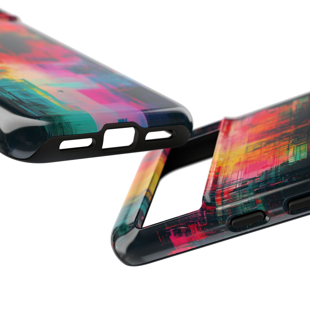 Abstract Neon Glitch Art Tough Google Pixel Case