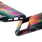 Abstract Neon Glitch Art Tough Google Pixel Case