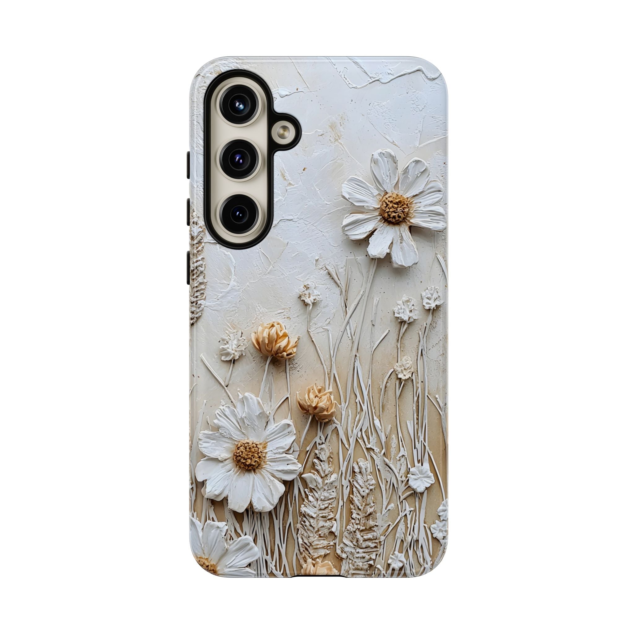 Textured Daisy Art Floral Relief Samsung Galaxy Case