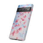 Floral Petal Tough Google Pixel Case | Pink Falling Blossoms