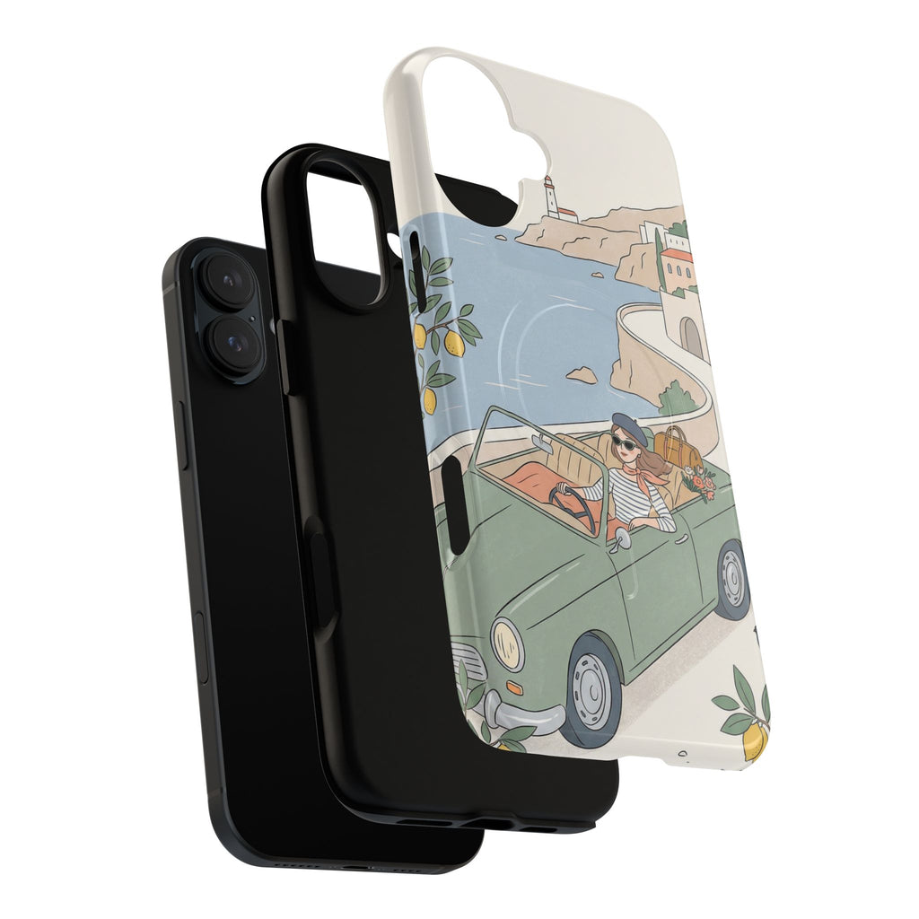 Retro Coastal Road Trip Design MagSafe iPhone Case
