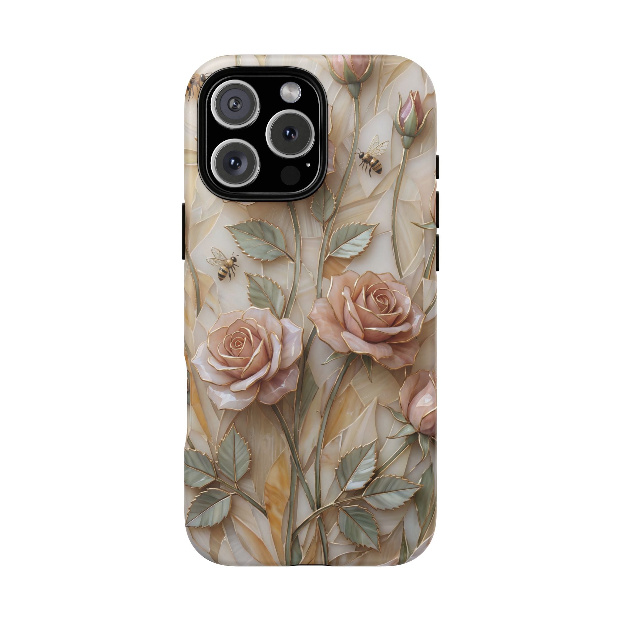 Vintage Blush Rose Floral Tough iPhone Protective Cover
