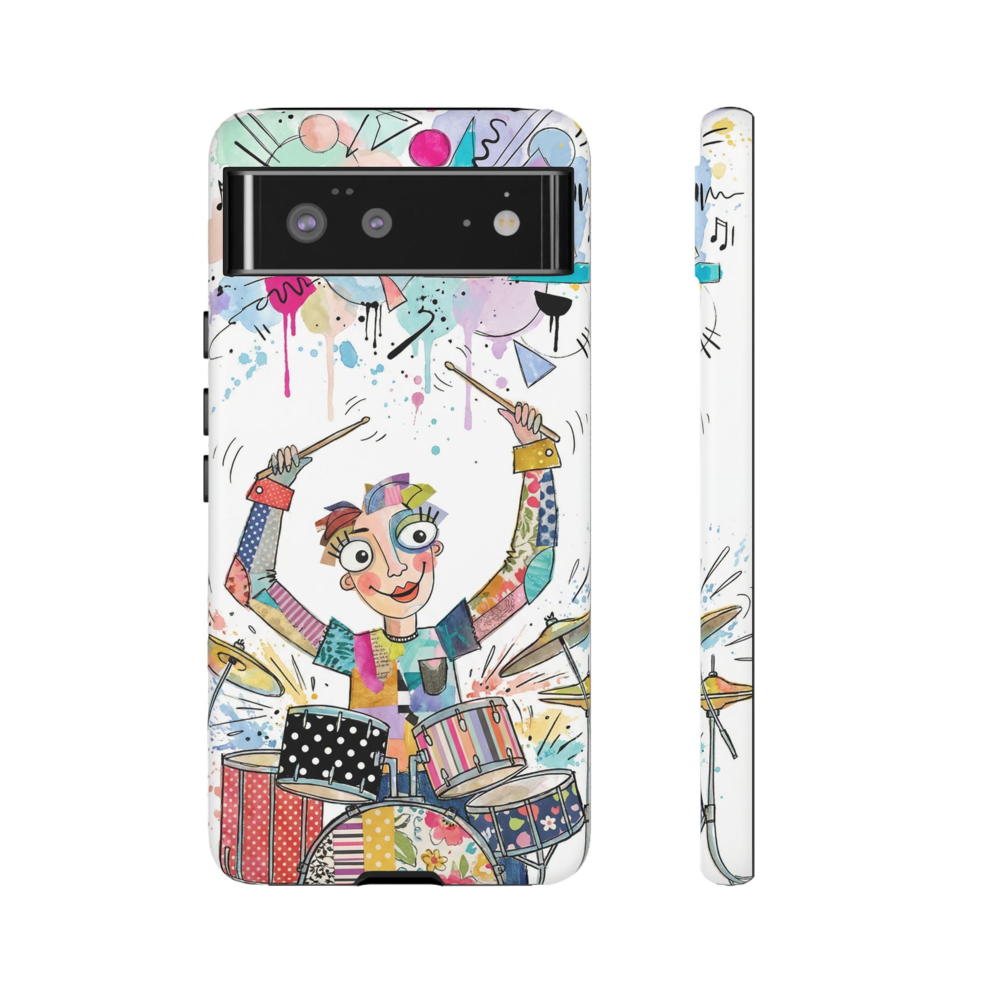 Drummer Boy Google Pixel Phone Case | Colorful Cartoon Drum Kit Protective Cover