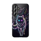Neon Wolf Samsung Galaxy Phone Case | Mystic Glow Protective Tough Case