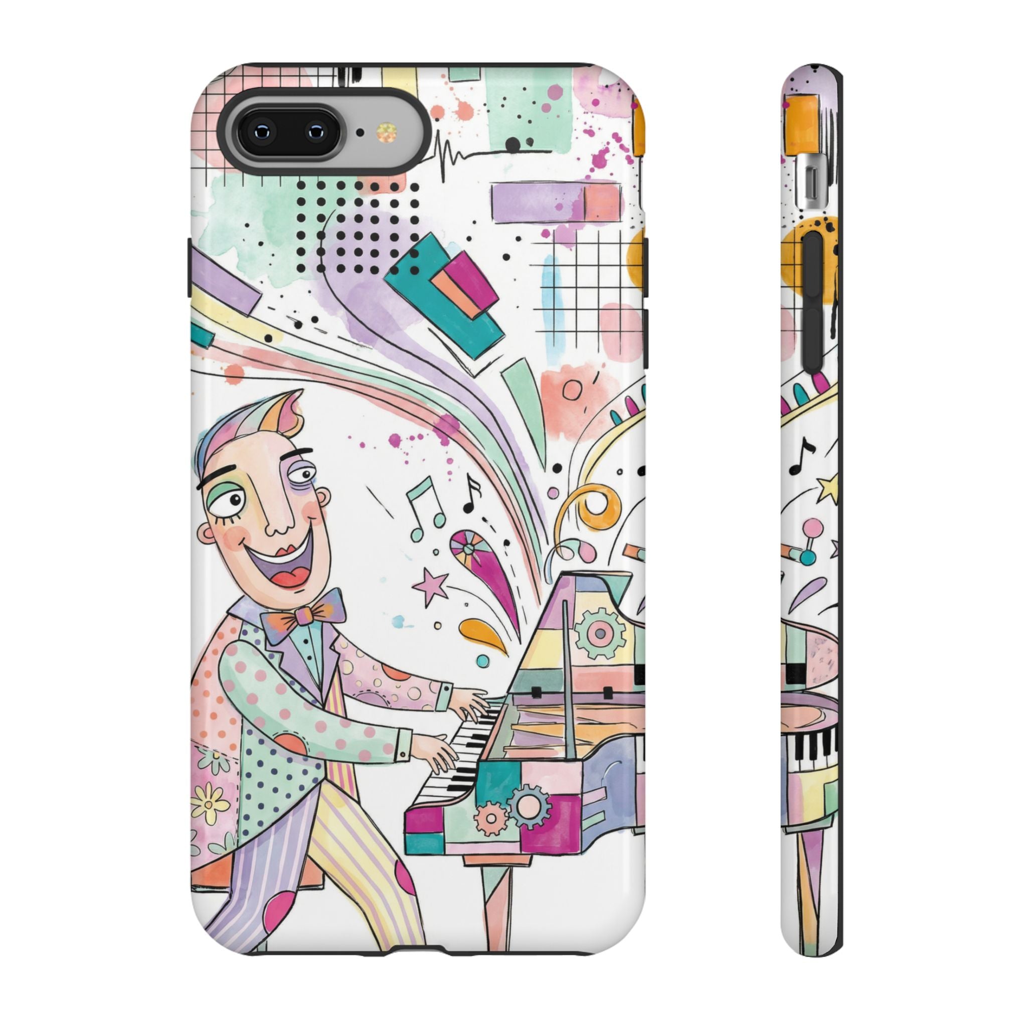 Musical Pianist iPhone Case | Colorful Whimsical Piano Art