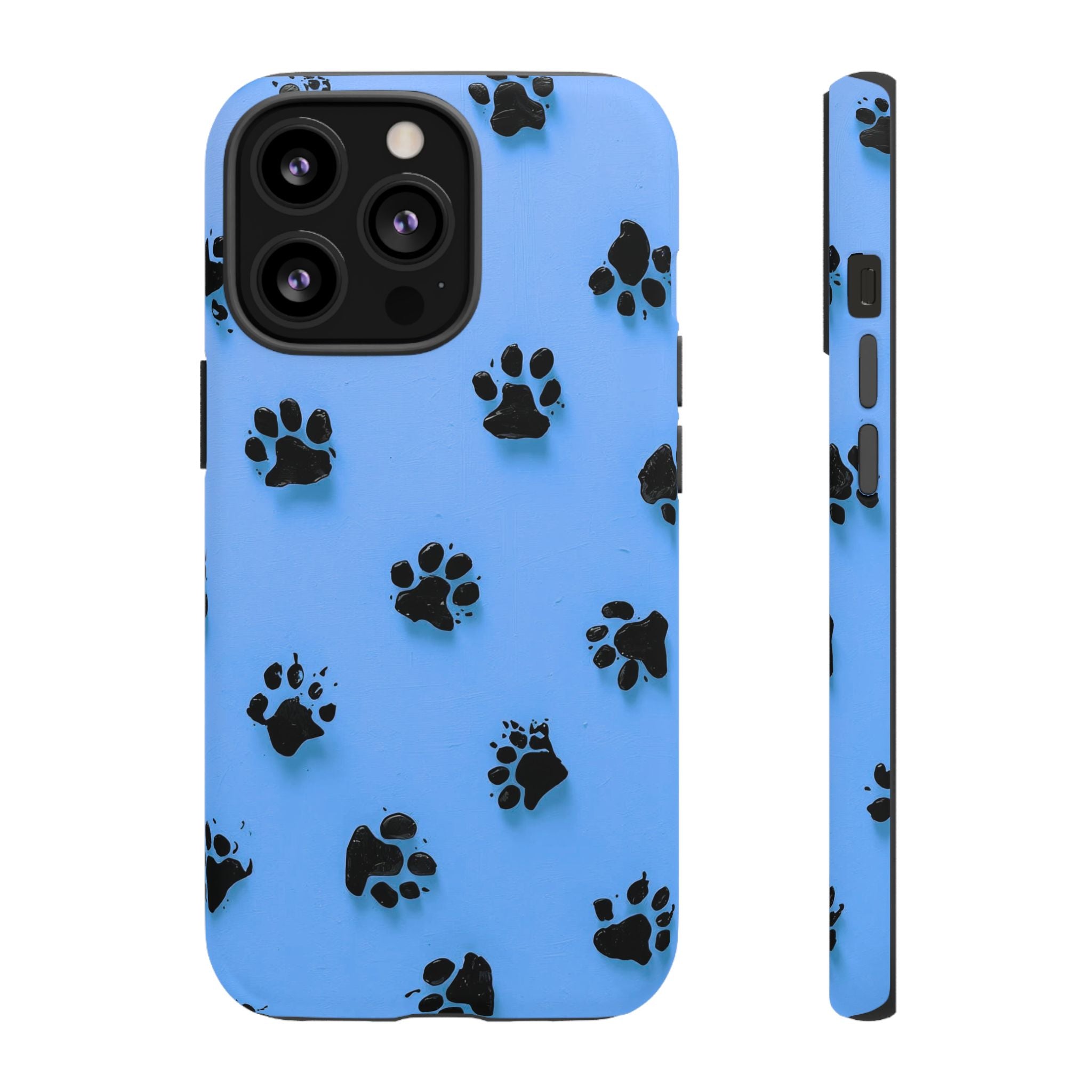 Blue Paw Print Tough iPhone Case — Protective Dog & Cat Lover Cover