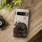 Gothic Skull Google Pixel Phone Case | Dark Floral Rose Art Cover