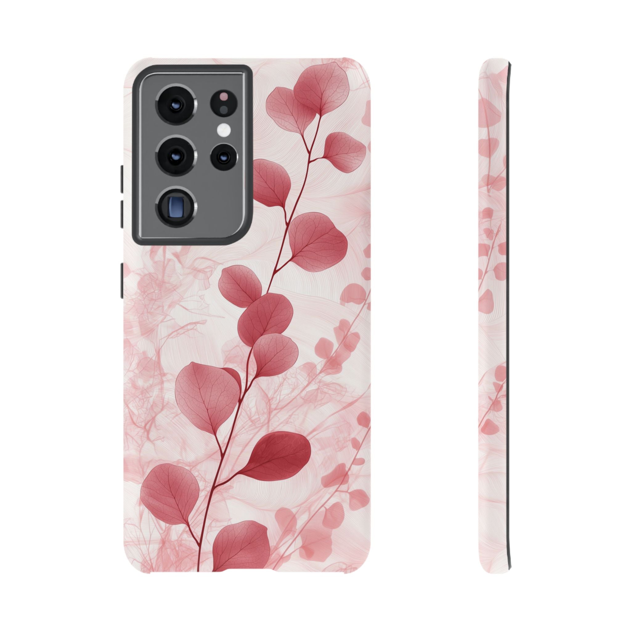 Pink Botanical Floral Eucalyptus Samsung Galaxy Phone Case