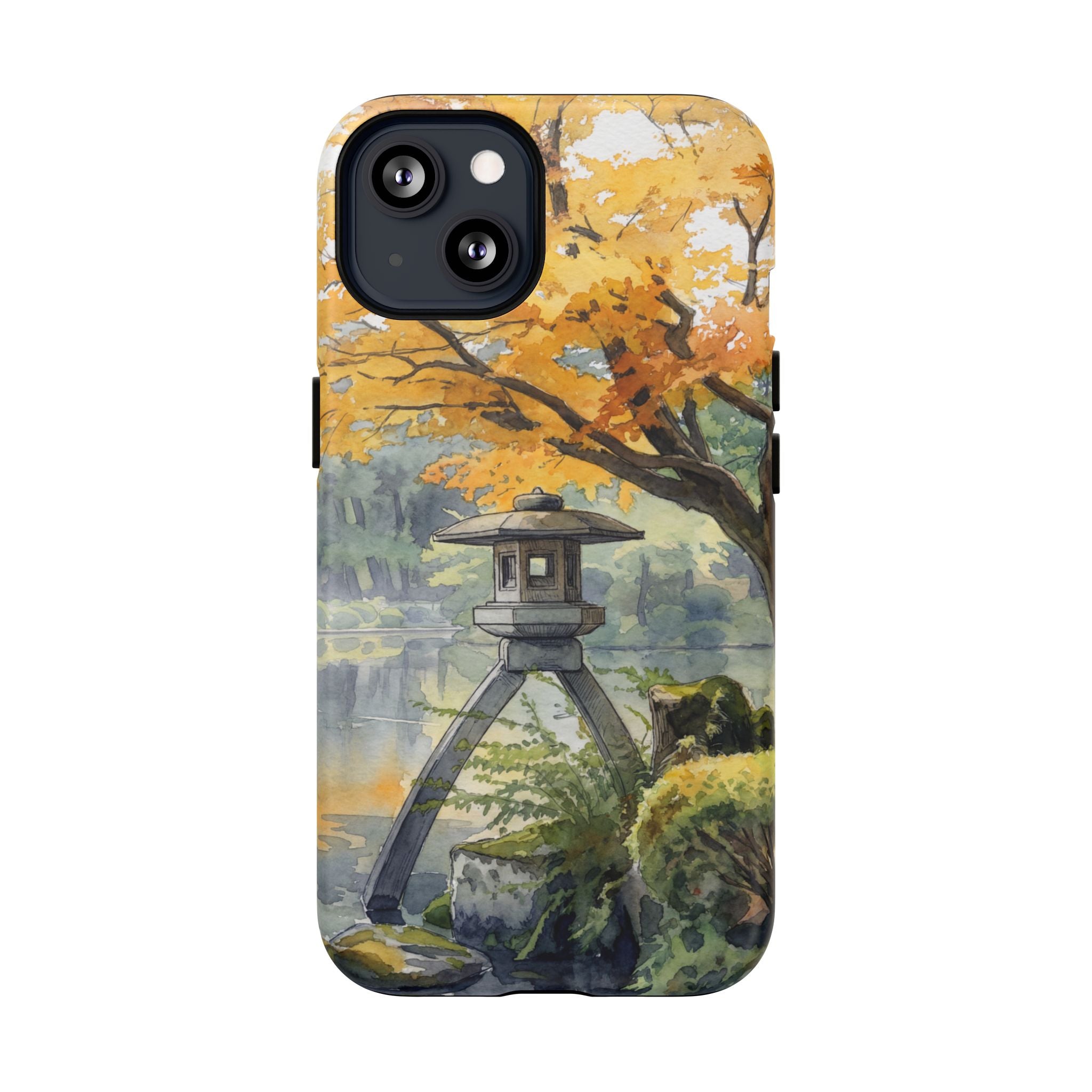 Autumn Japanese Garden MagSafe iPhone Case | Scenic Lantern Fall
