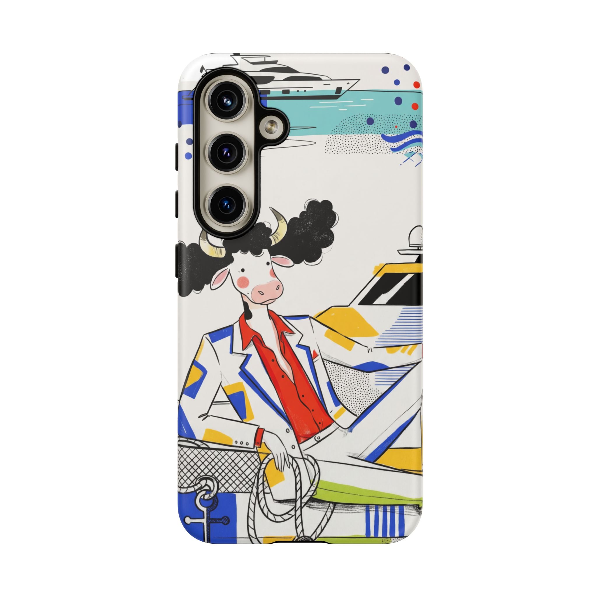 Nautical Cow Graphic Protective Samsung Galaxy Phone Case