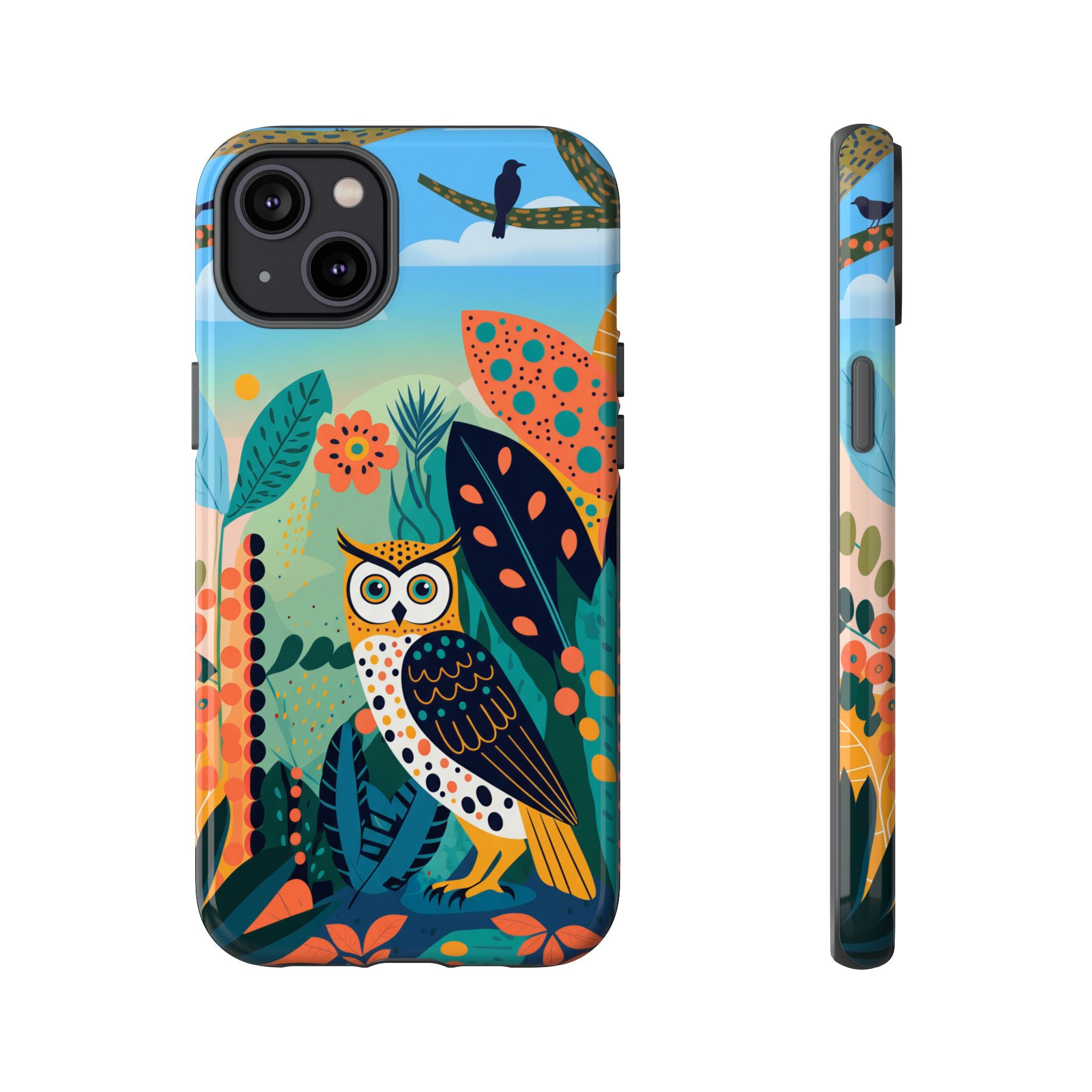 Botanical Forest Colourful Owl iPhone Case