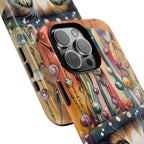 Cat in Colorful Top Hat iPhone Case — Whimsical Cat Art iPhone Case