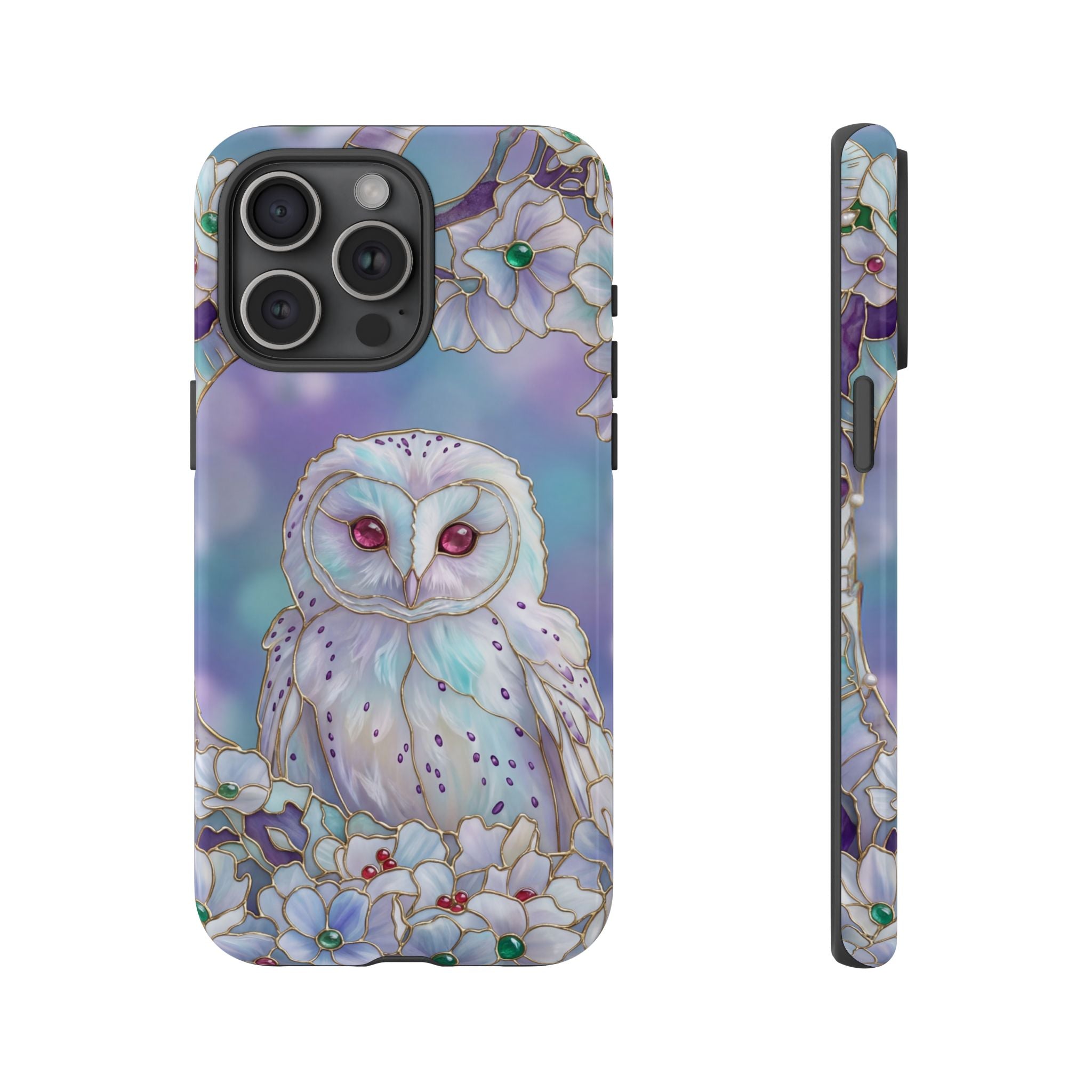 Mystic Owl Floral iPhone Case | Pastel Night Garden Protective Cover