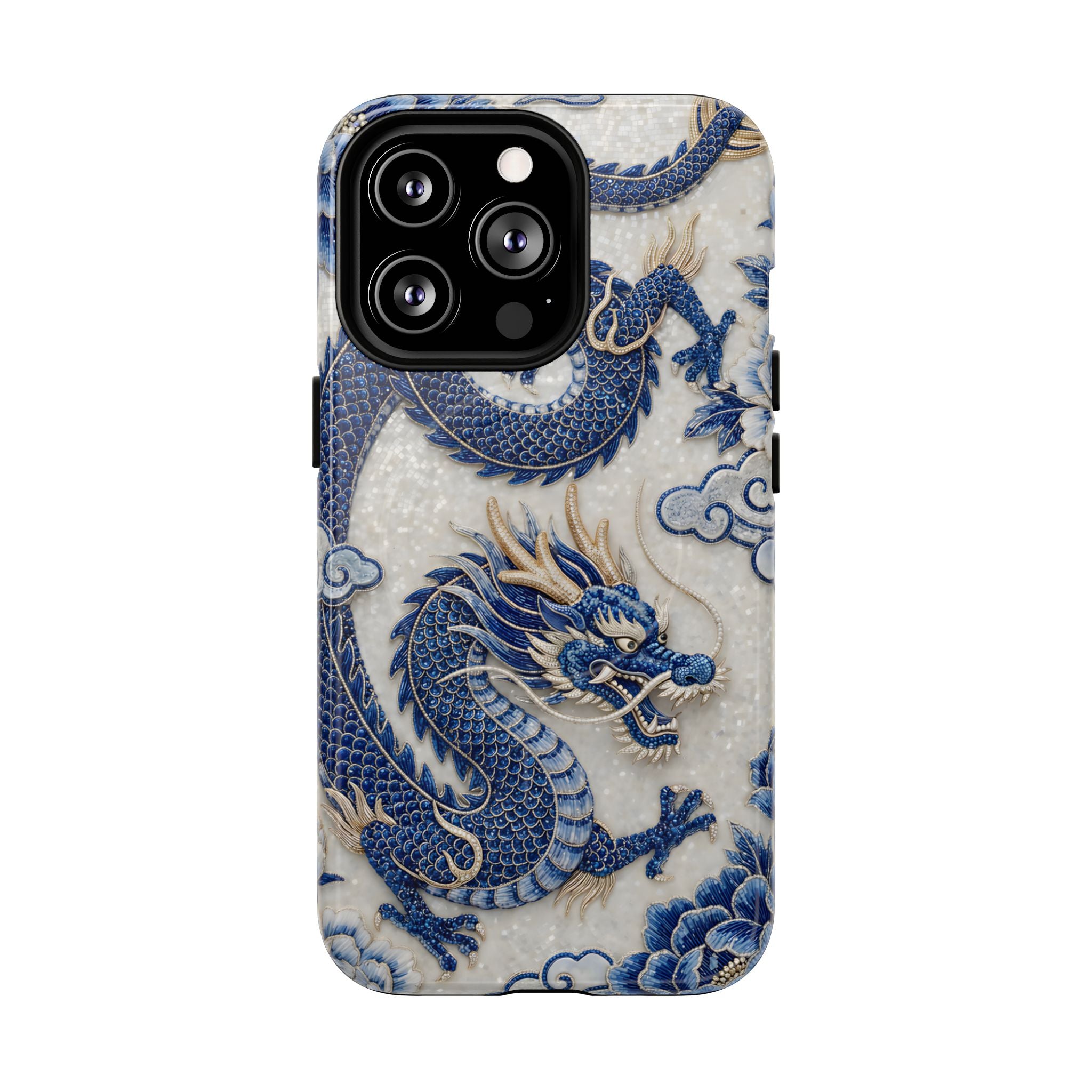 Asian Zodiac Dragon MagSafe iPhone Case V2 | Blue & White Porcelain Luxury Protective Case | Year of the Dragon Gift