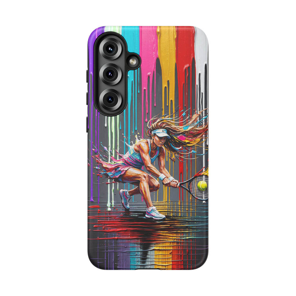 Colour Splash Tennis Samsung Galaxy Phone Case | Vibrant Female Player Art