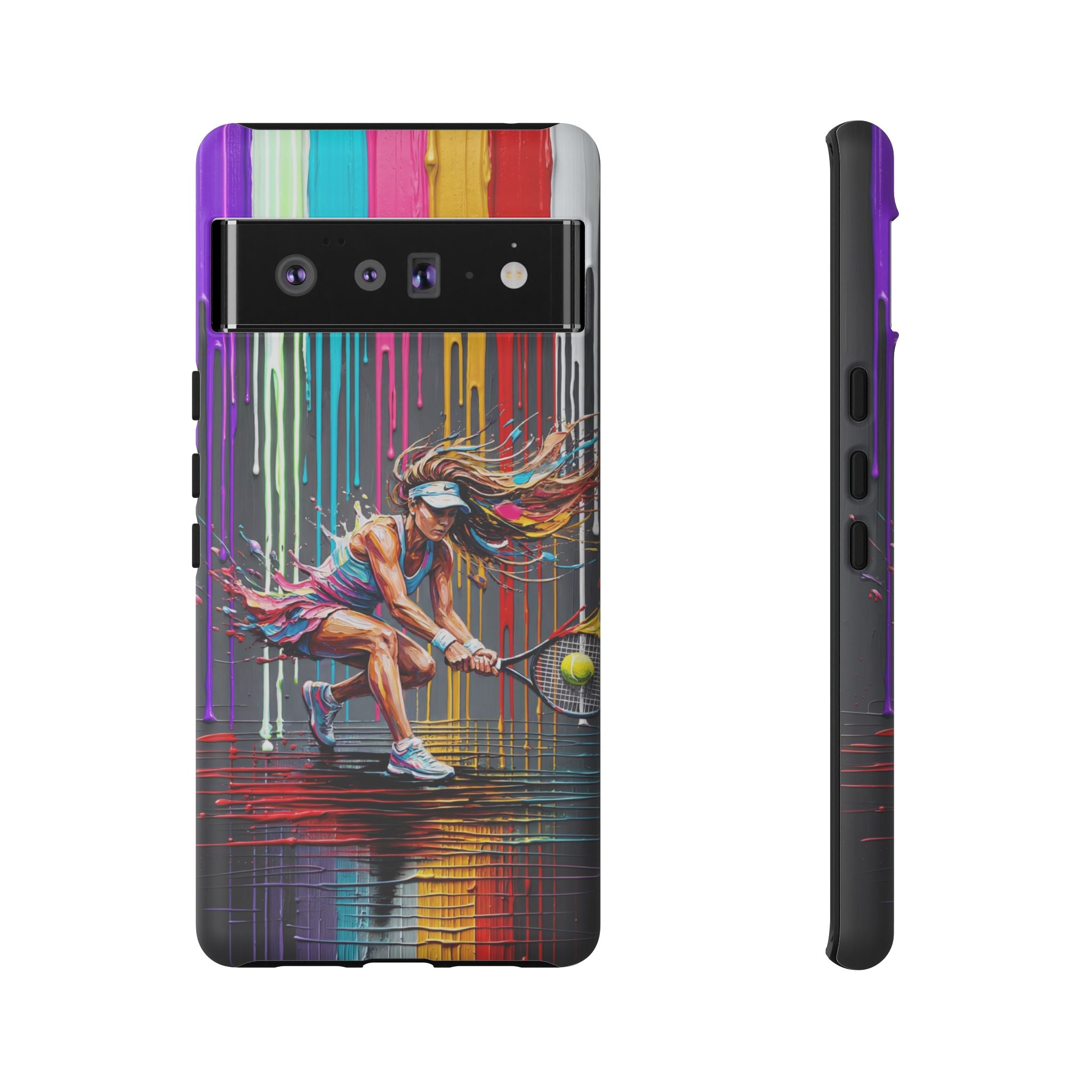 Colour Splash Tennis Google Pixel Phone Case | Vibrant Female Player Art