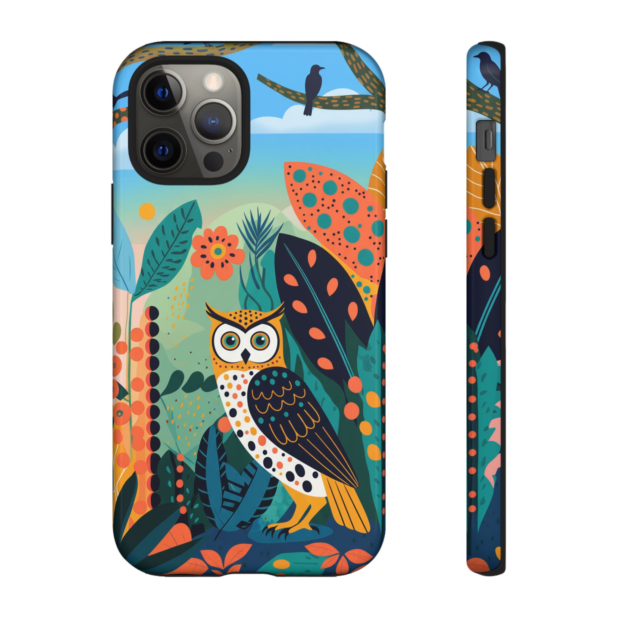Botanical Forest Colourful Owl iPhone Case