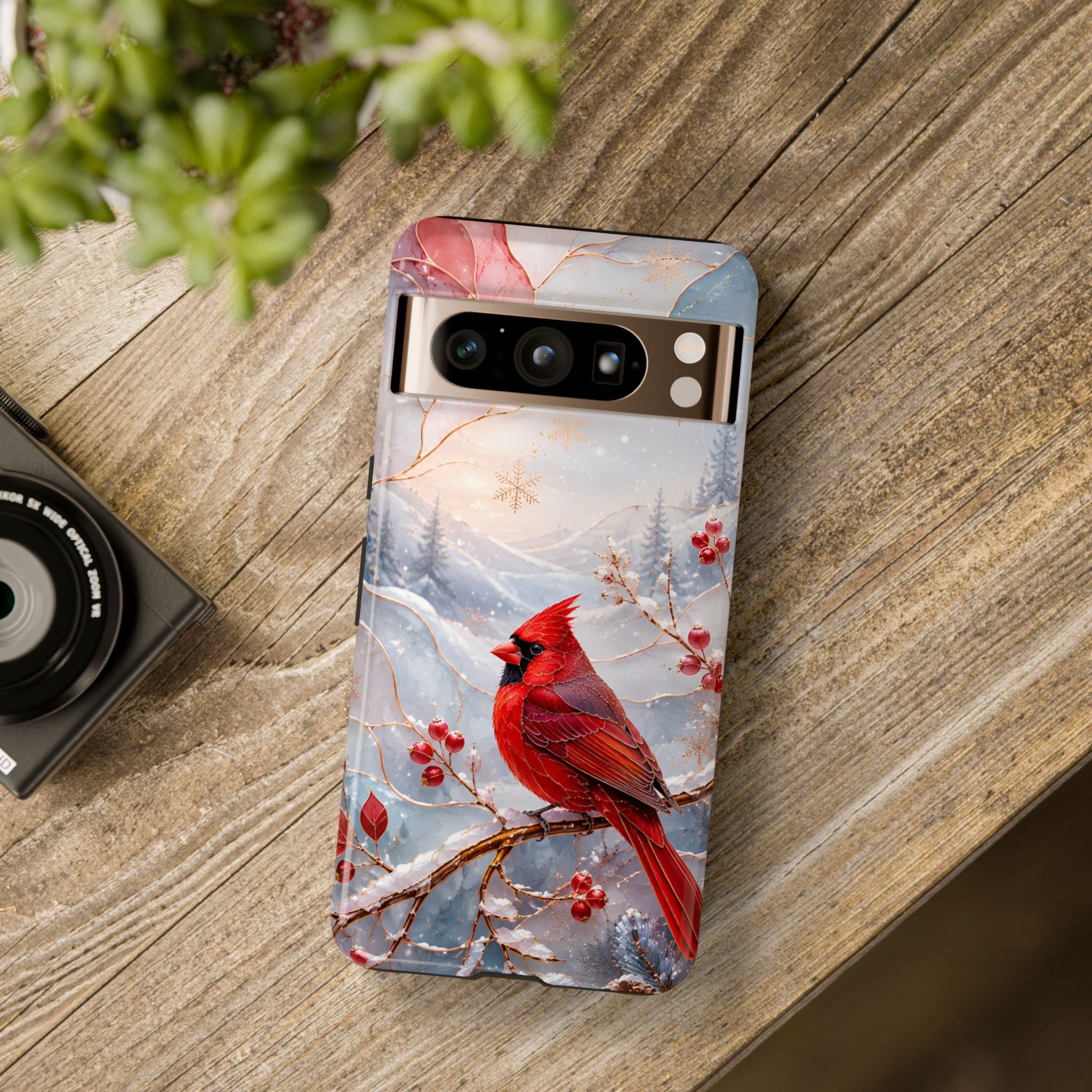 Cardinal Google Pixel Phone Case | Winter Bird Phone Case