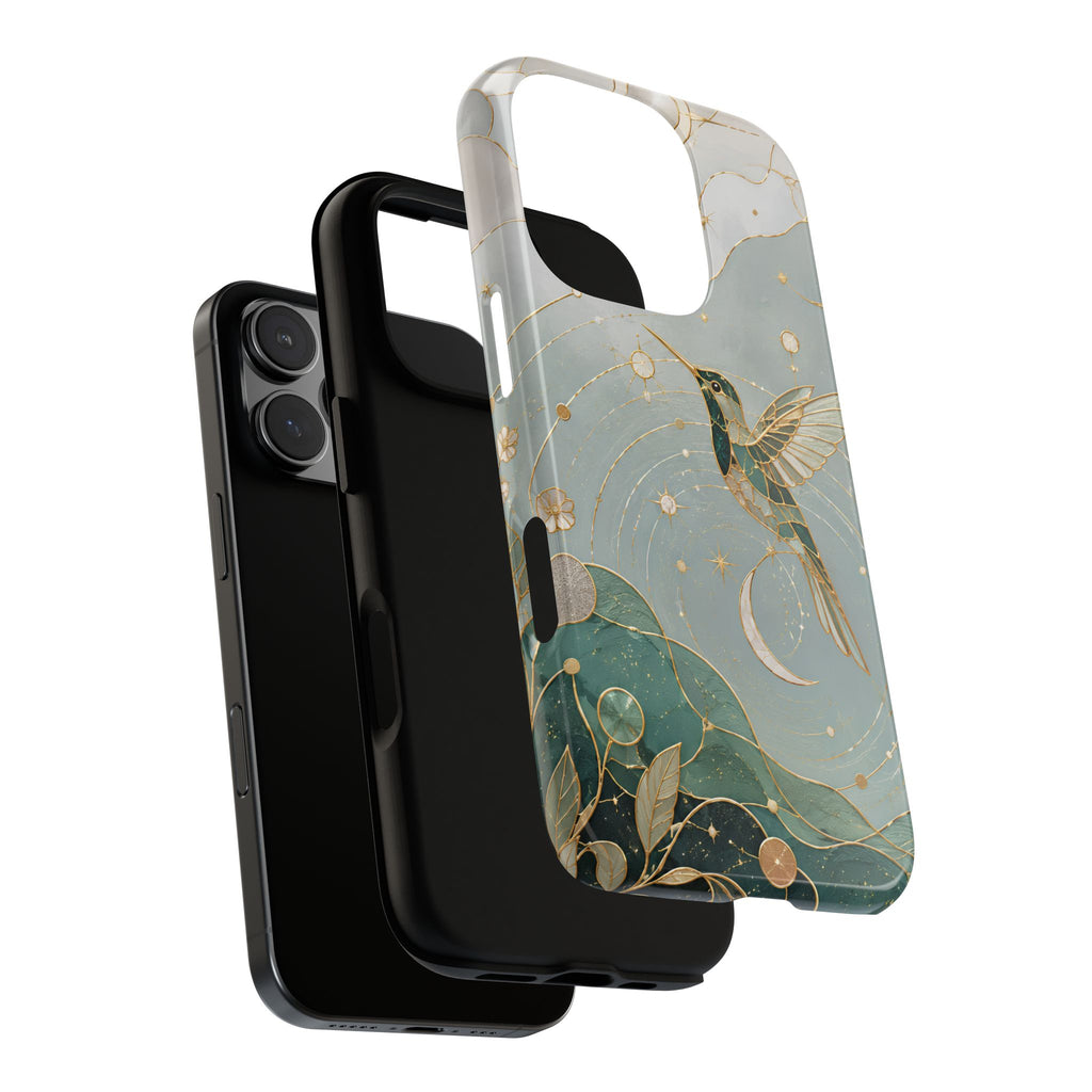 Celestial Hummingbird iPhone Case | Moon & Bird iPhone Case