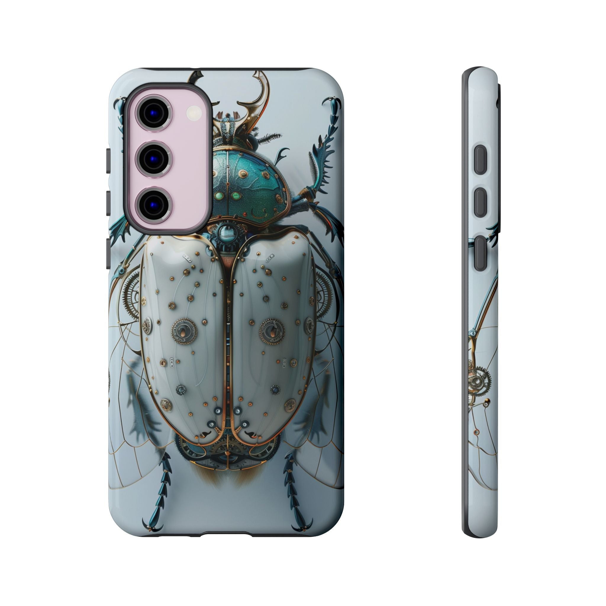 Steampunk White Beetle Protective Tough Samsung Galaxy Case