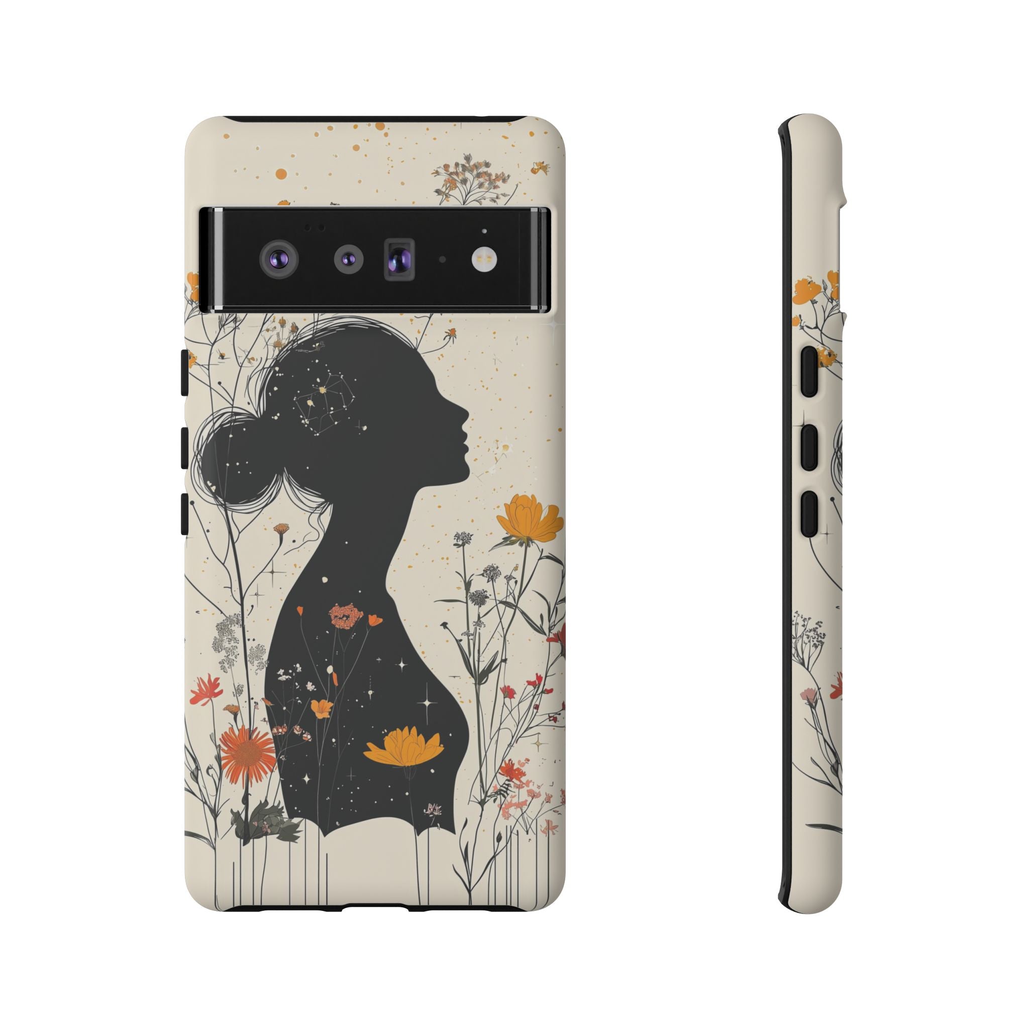 Floral Silhouette Google Pixel Case | Botanical Woman