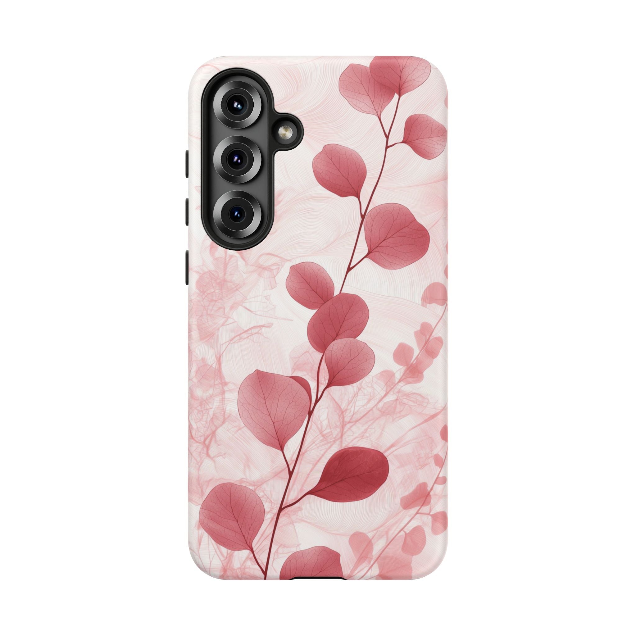 Pink Botanical Floral Eucalyptus Samsung Galaxy Phone Case