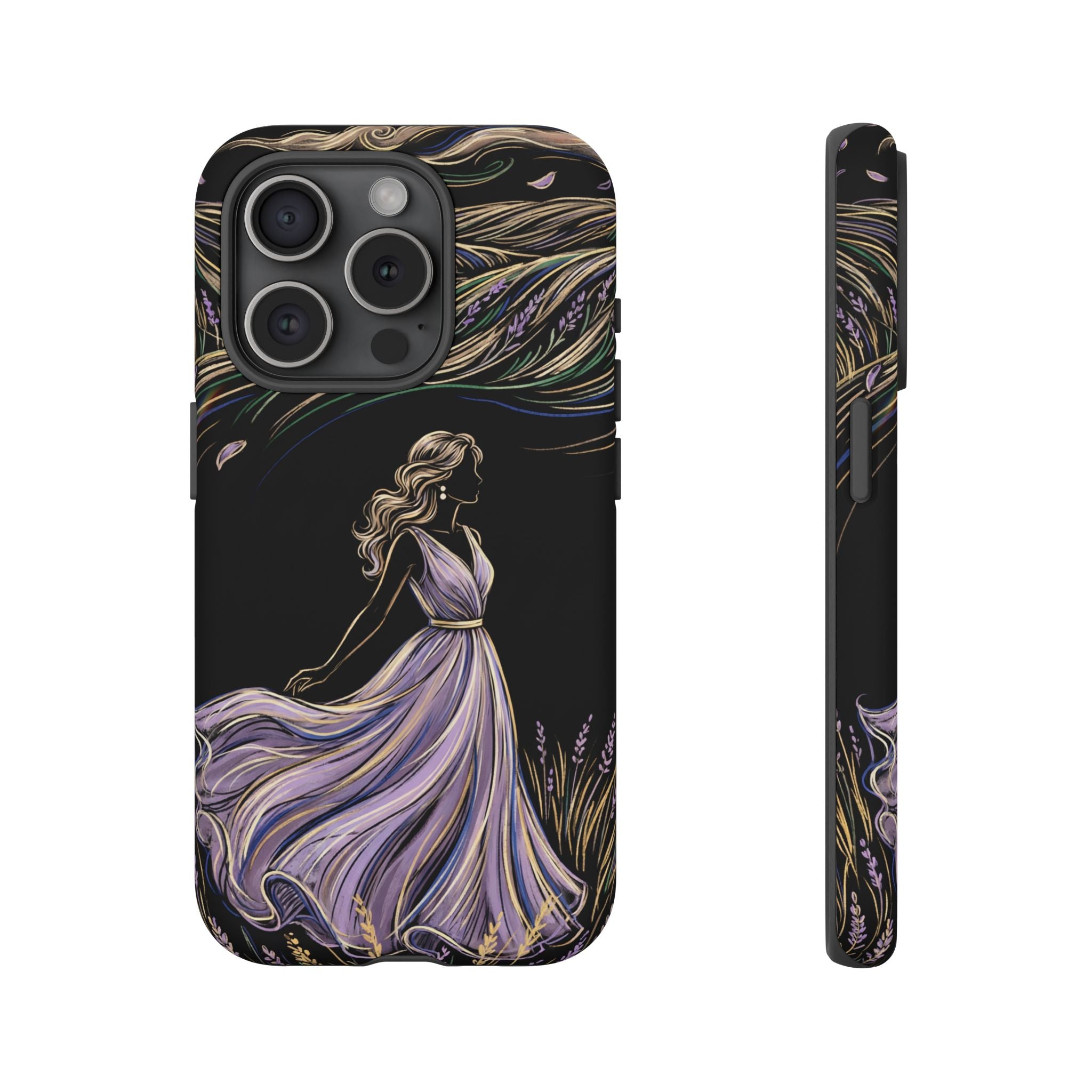 Lavender Breeze iPhone Case | Elegant Dancing Woman Floral Protection