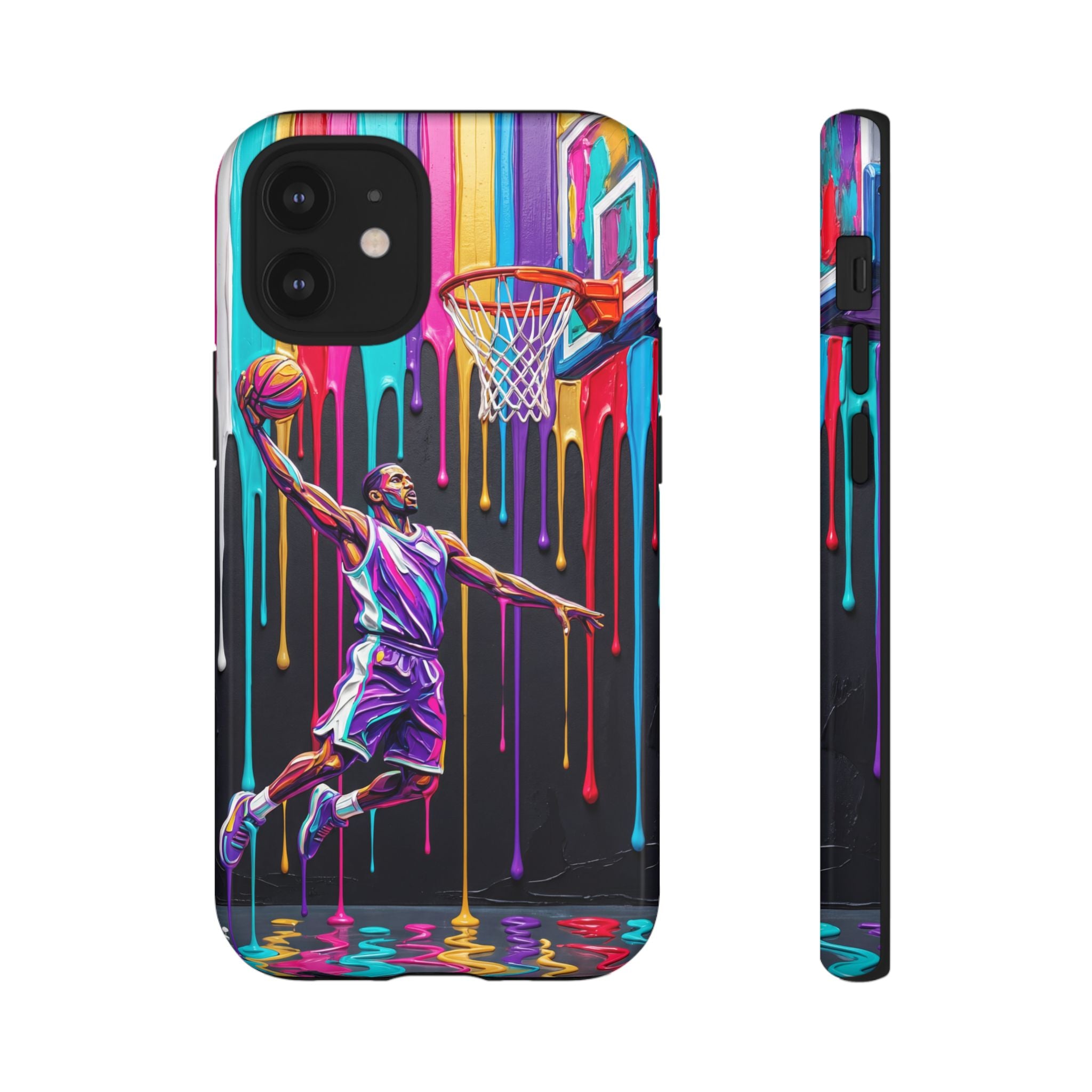 Color Splash Basketball iPhone Case | Vibrant Drip Dunk Design