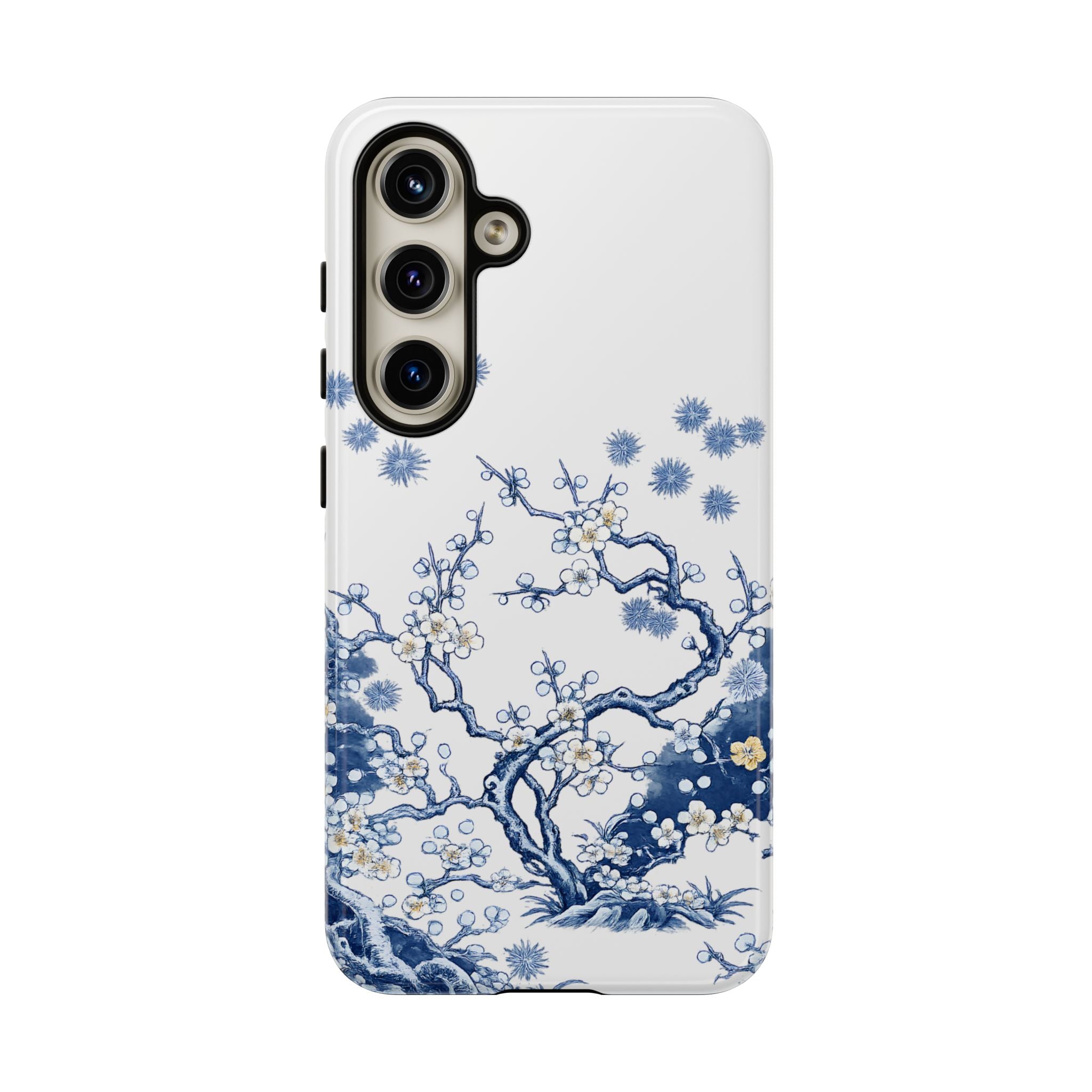 Vintage Blue White Porcelain Samsung Galaxy Phone Case | Chinoiserie Floral Tough Cover