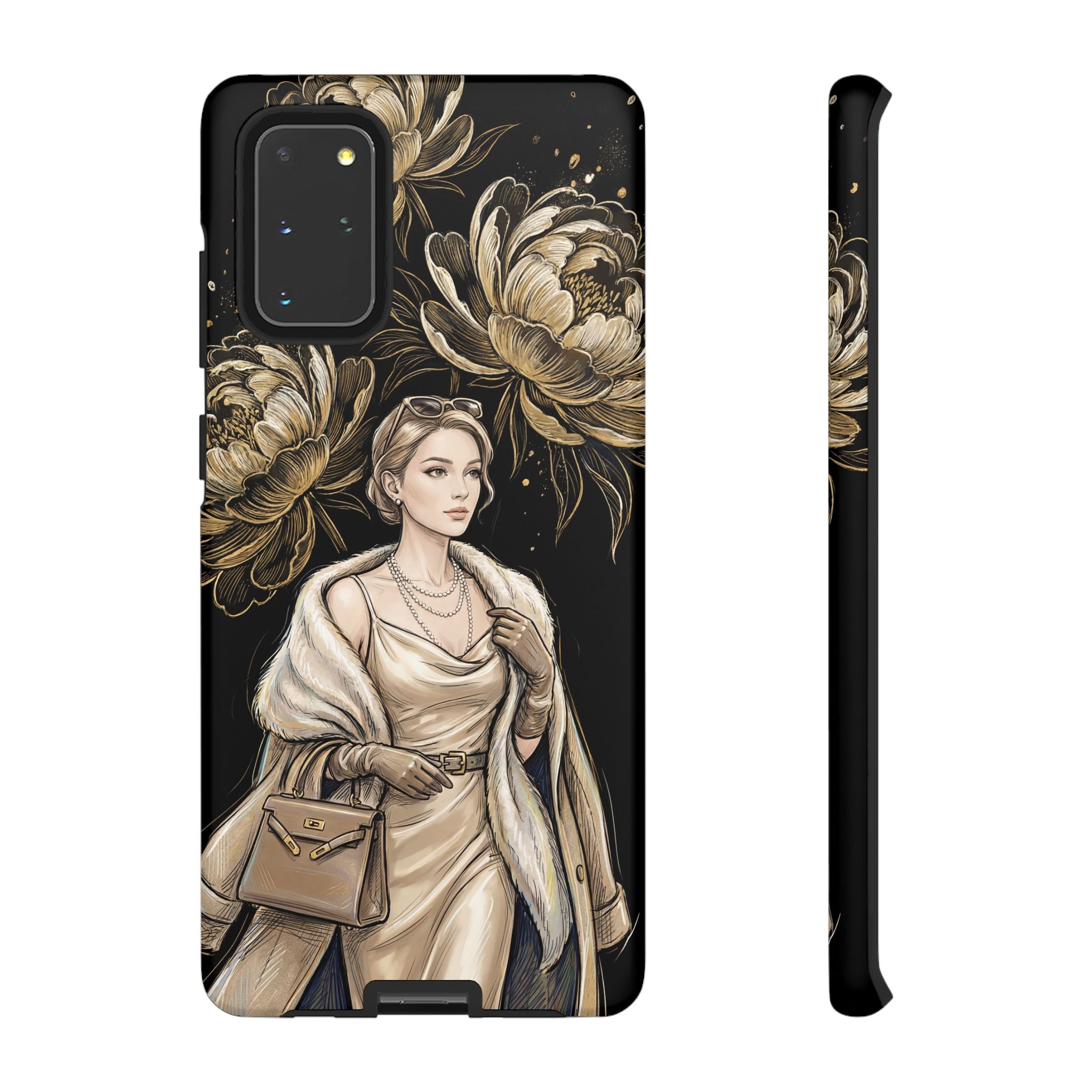 Elegant Vintage Lady Floral Samsung Galaxy Phone Case | Chic Protective Cover for Women