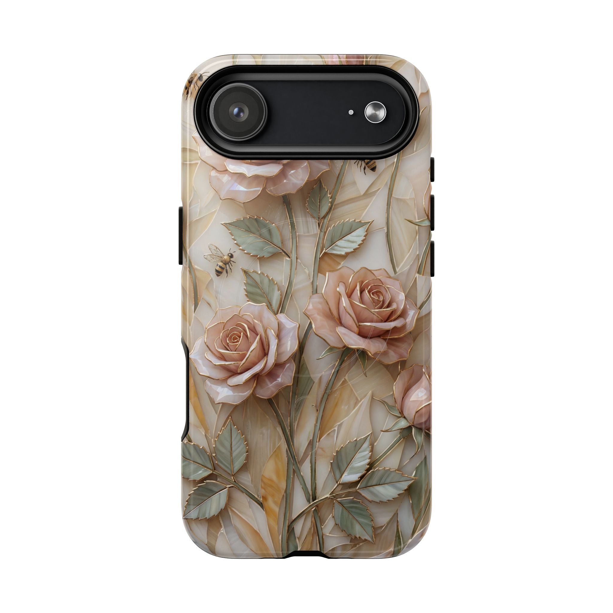 Floral Rose Tough MagSafe iPhone Case — Vintage Blush Protective Cover