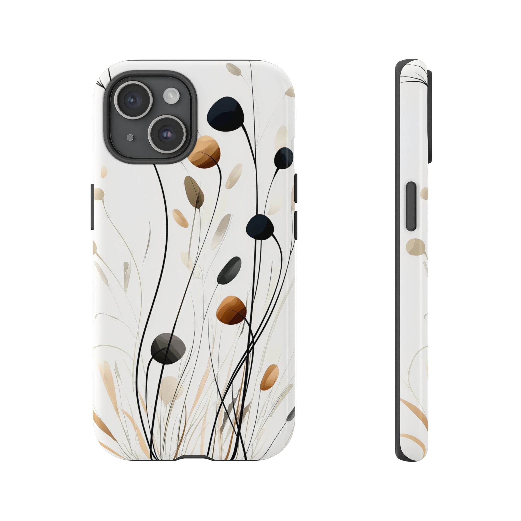 Floral Breeze Tough iPhone Case | Minimal Neutral Botanical Design