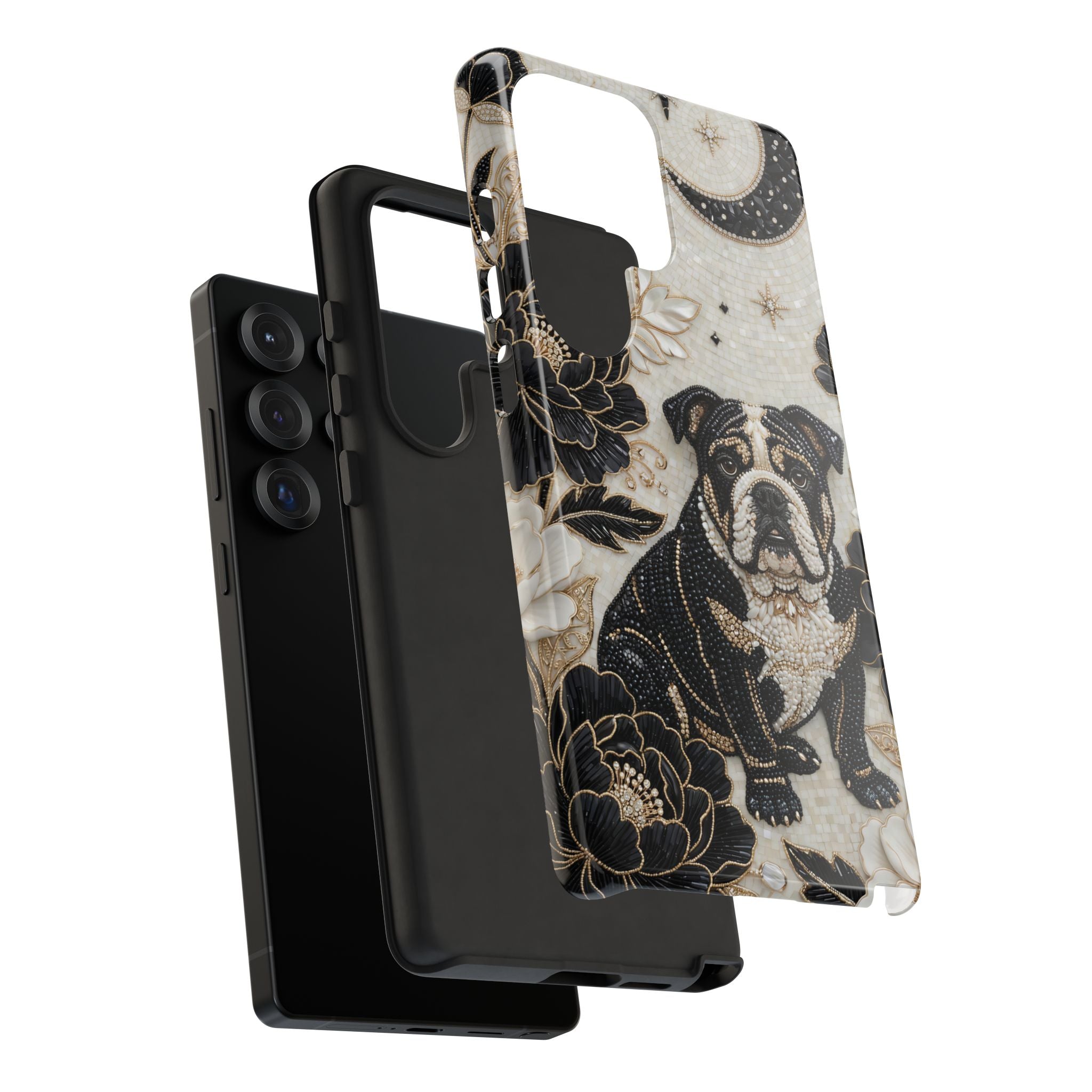 Bulldog Floral Samsung Galaxy Phone Case — Moon & Peony Protective Case