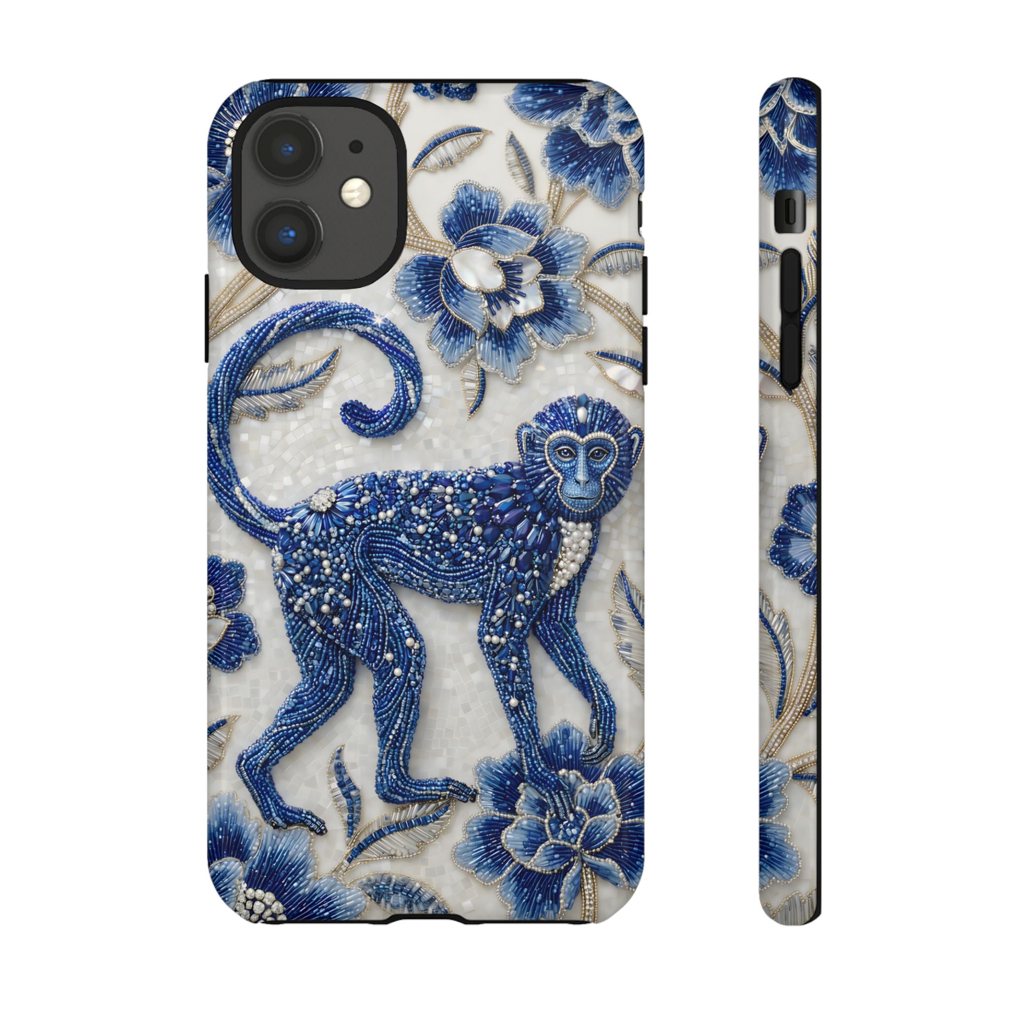 Asian Zodiac Monkey iPhone Case | Blue & White Porcelain Art Protective Case | Year of the Monkey Gift