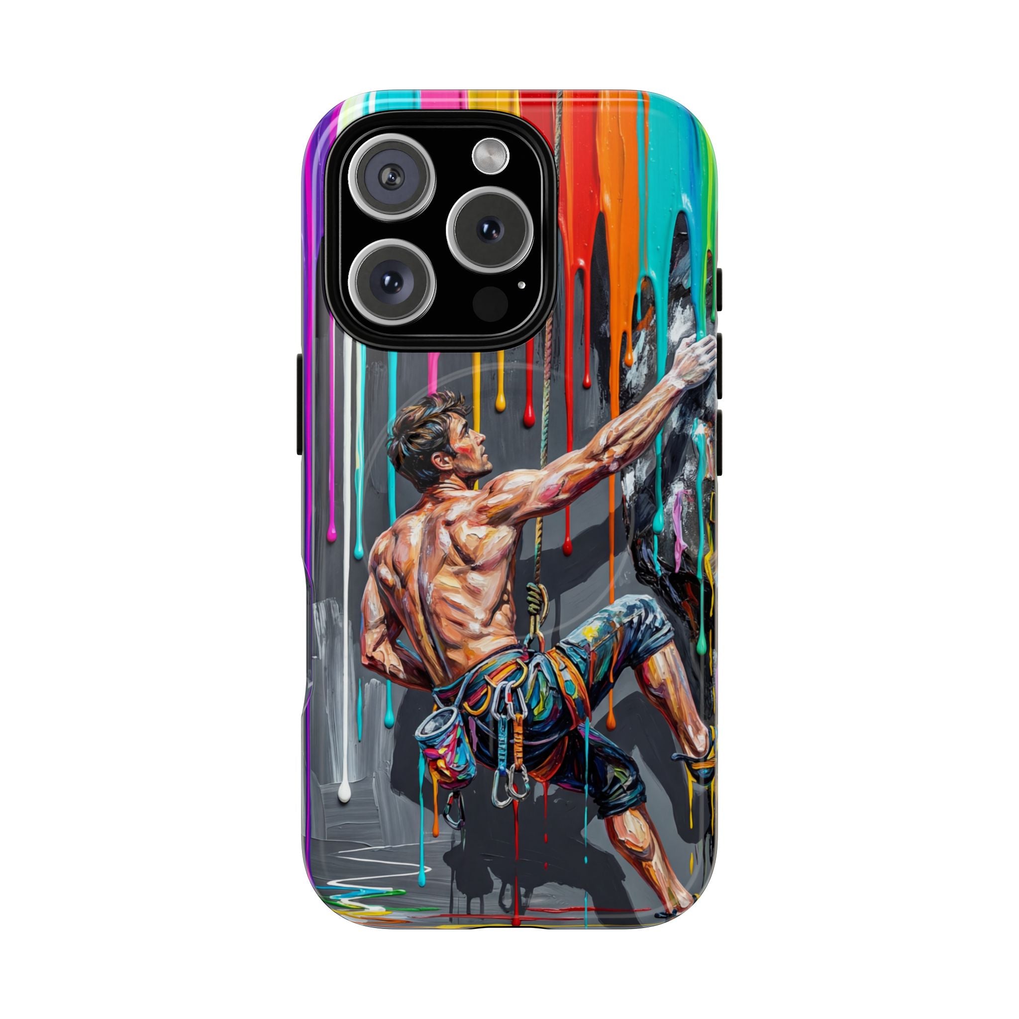 Colourful Rock Climber Art Protective MagSafe iPhone Case