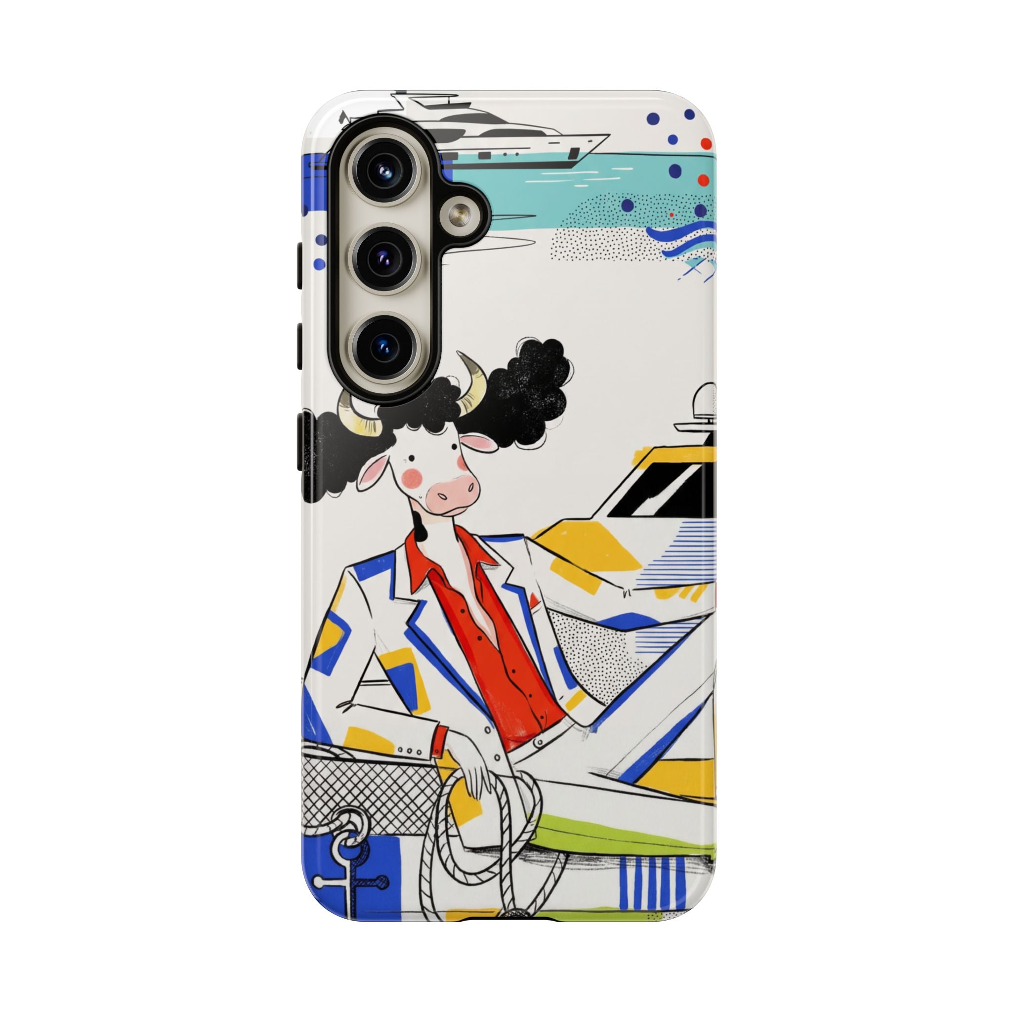 Nautical Cow Graphic Protective Samsung Galaxy Phone Case