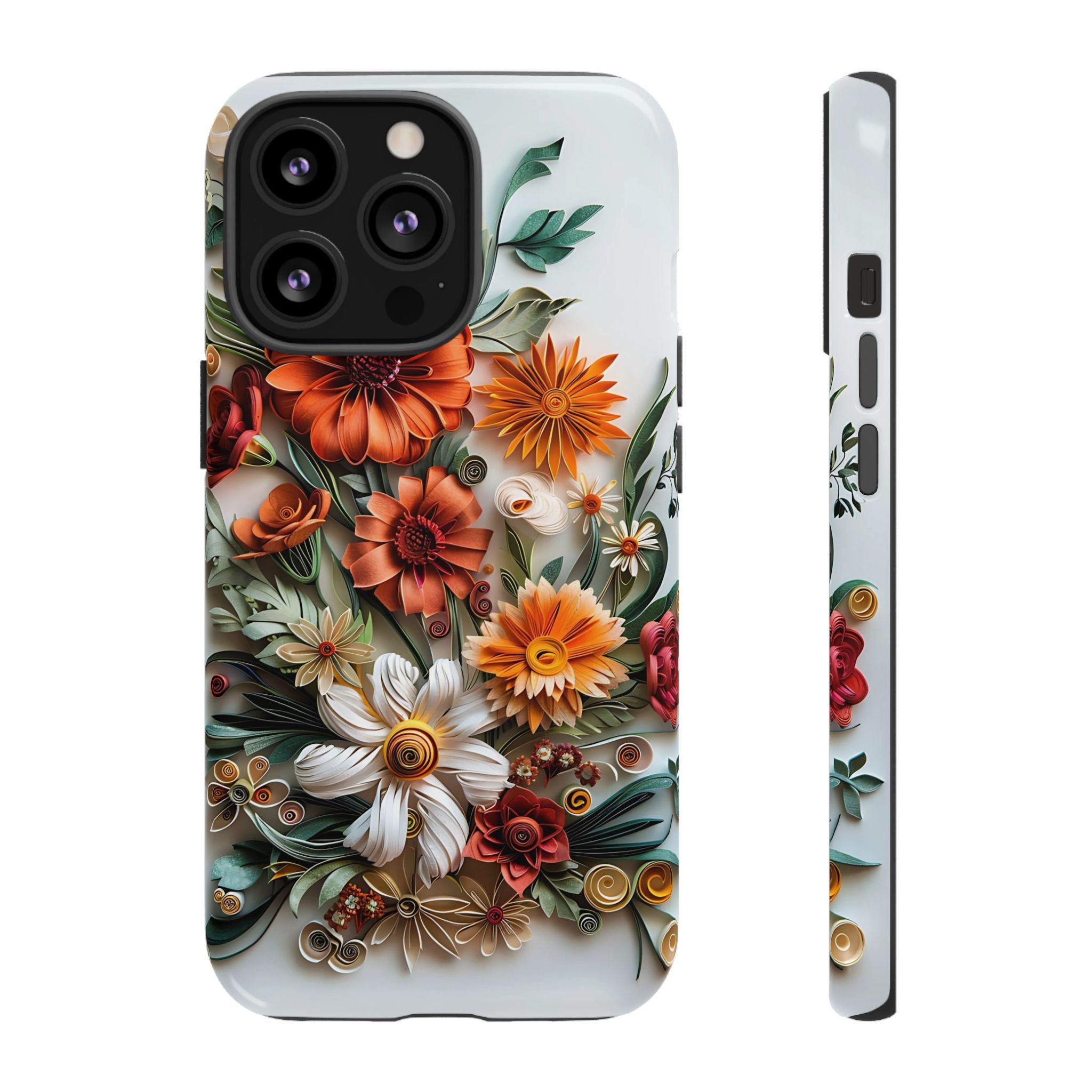 Floral Quilling Tough iPhone Case — Orange Daisy