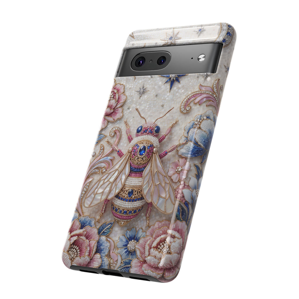 Floral Bee Moon Tough Google Pixel Phone Case | Protective Artistic Phone Cover